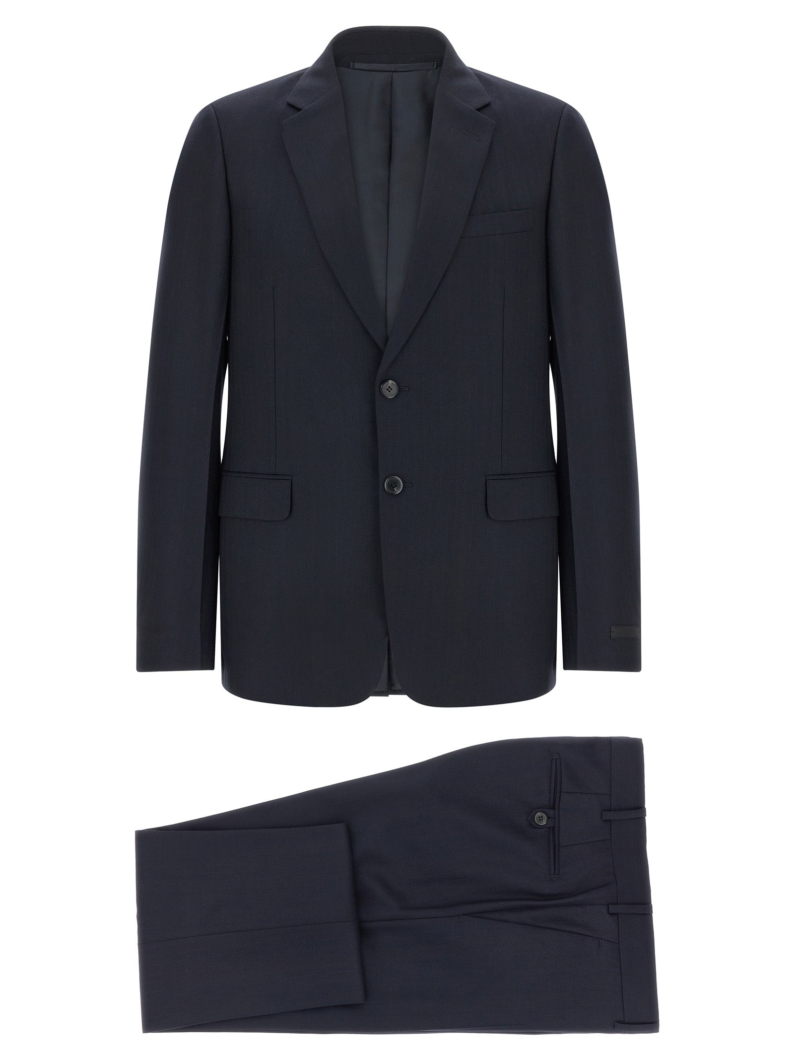 Prada Blue Virgin Wool Two-Piece Suit Prada
