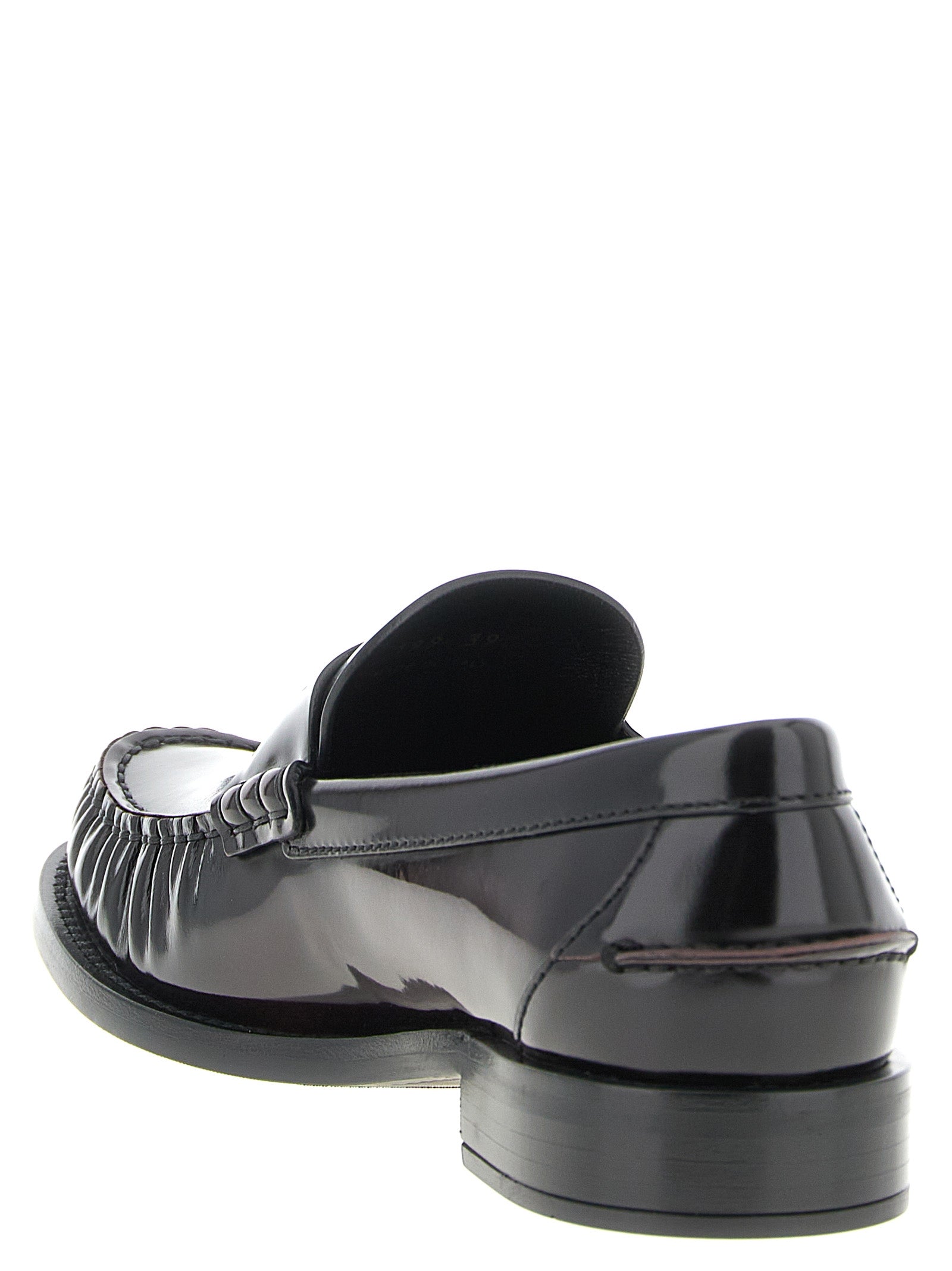 Prada Bordeaux Calfskin Slip-On Loafers Prada
