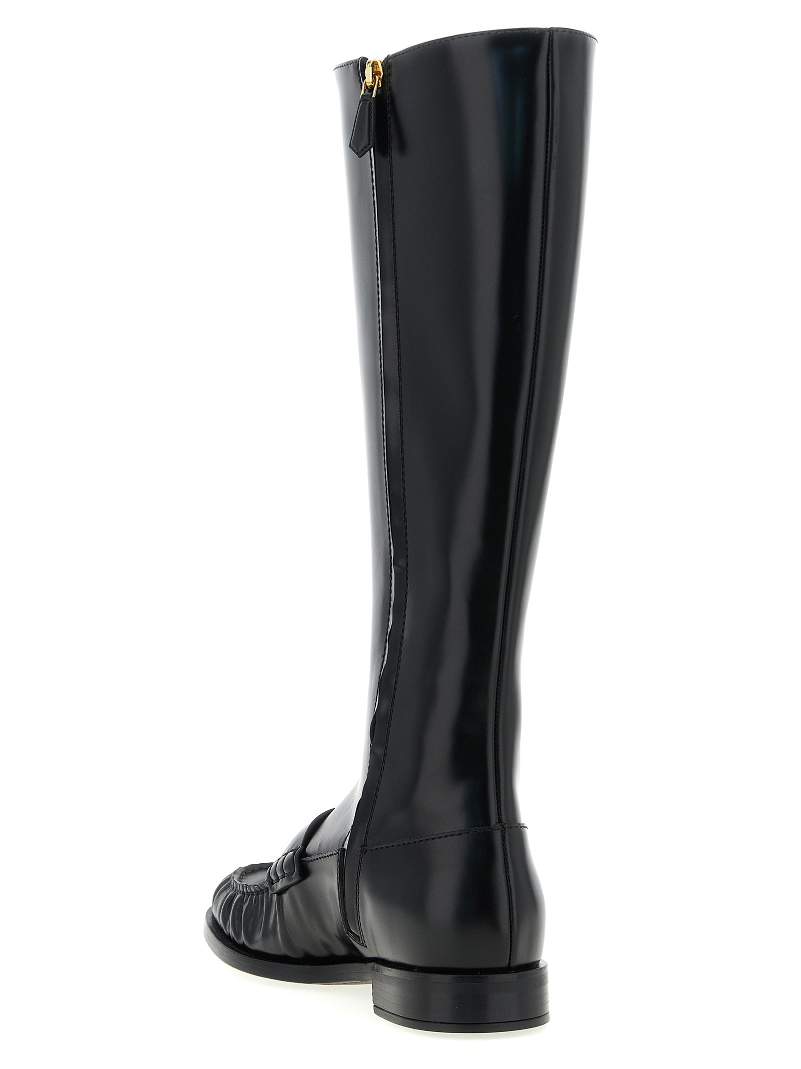 Prada Black Calfskin Over The Knee Prada
