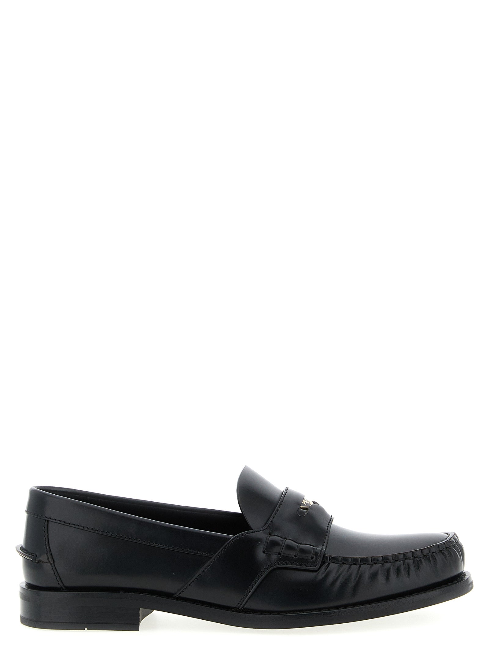 Prada Black Calfskin Slip-On Loafers Prada