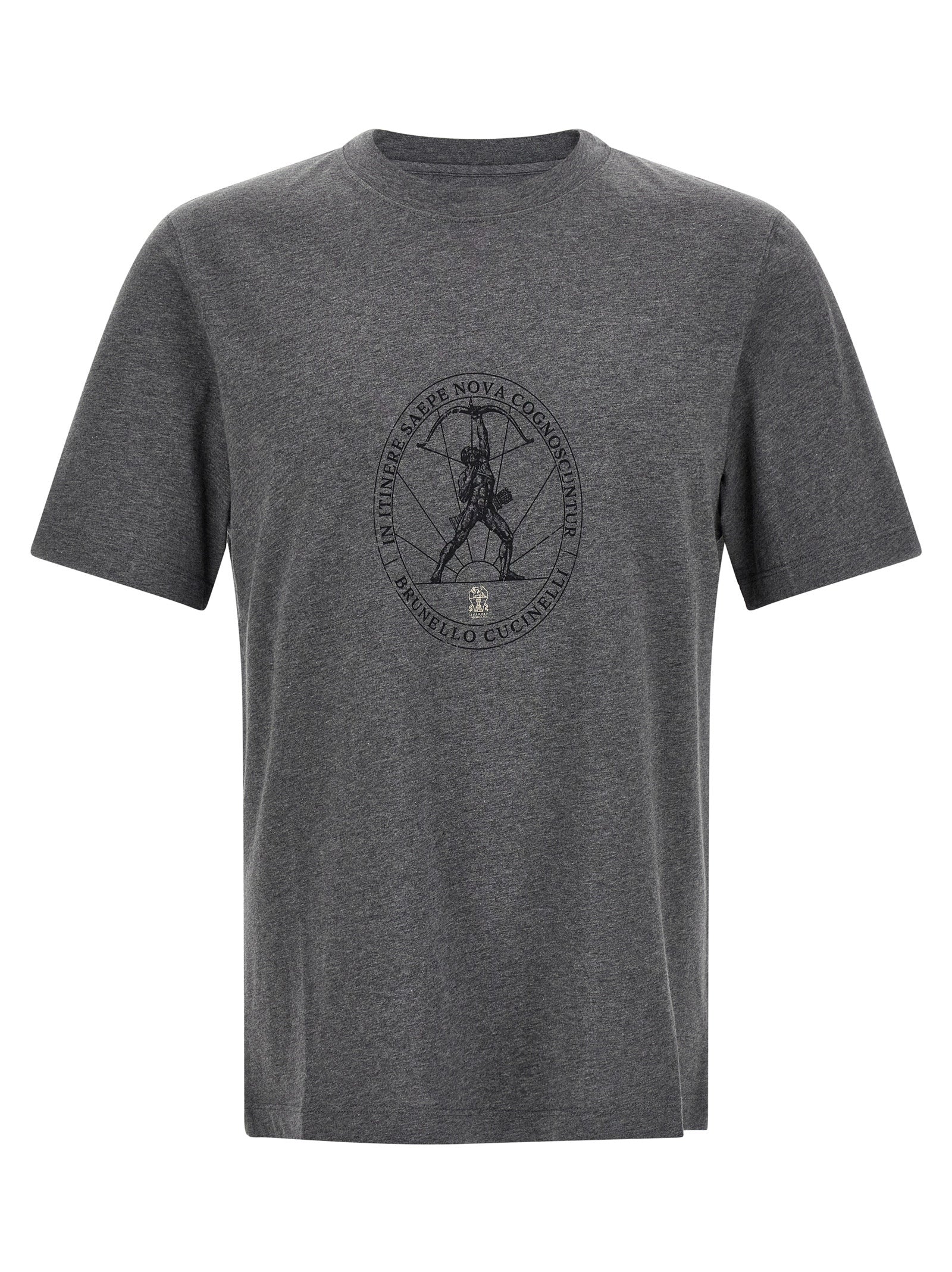 Brunello Cucinelli Gray Cotton T-Shirt Brunello Cucinelli