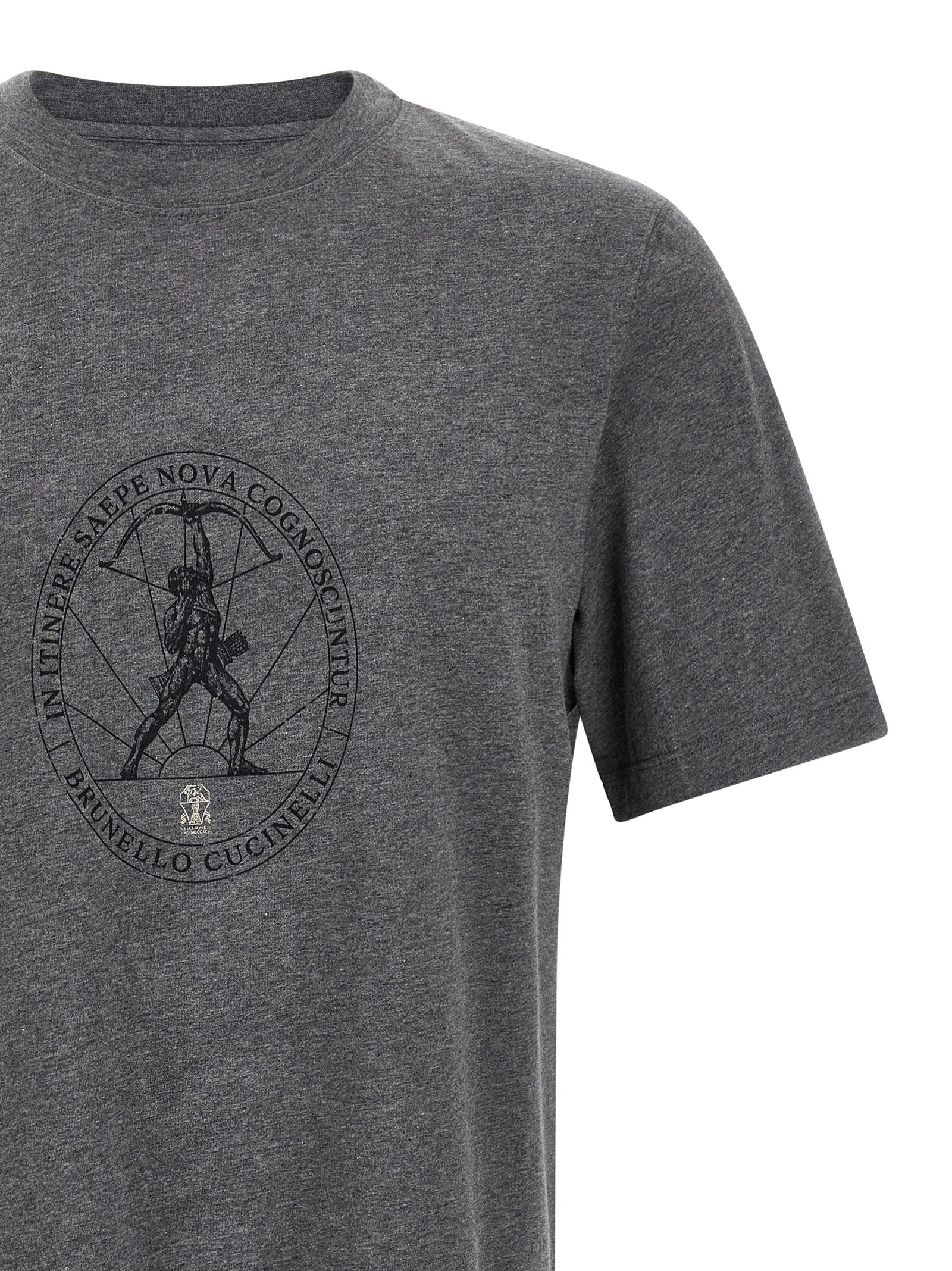 Brunello Cucinelli Gray Cotton T-Shirt Brunello Cucinelli