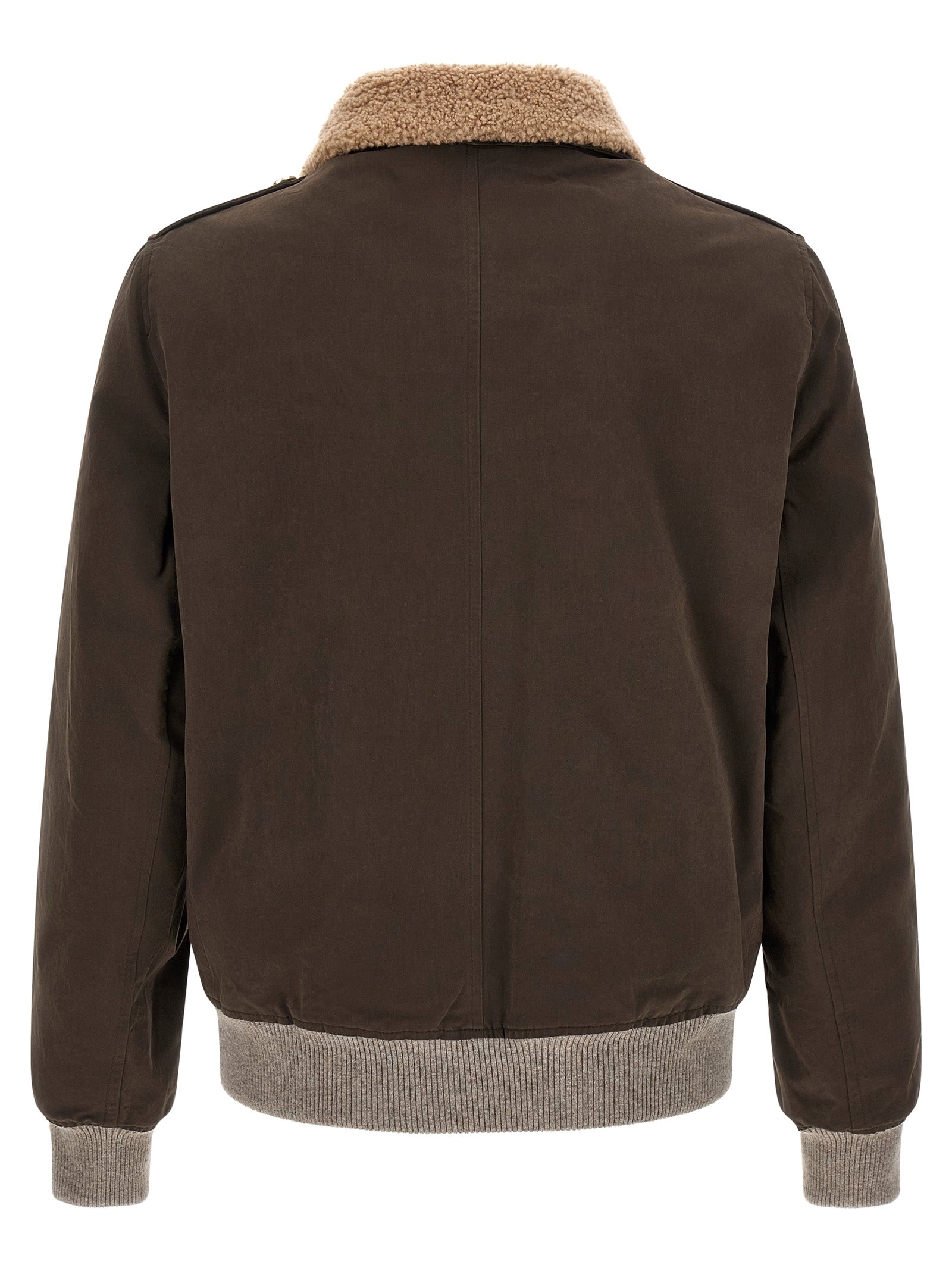Brunello Cucinelli Brown Cotton Bomber Brunello Cucinelli