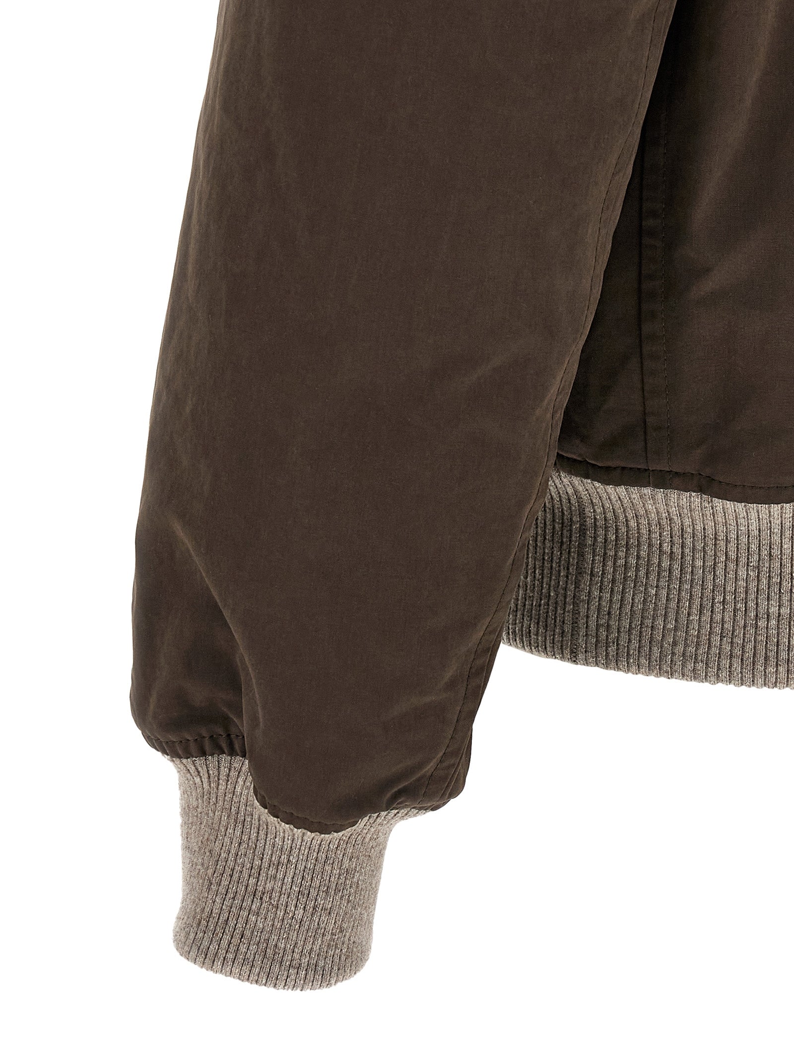Brunello Cucinelli Brown Cotton Bomber Brunello Cucinelli