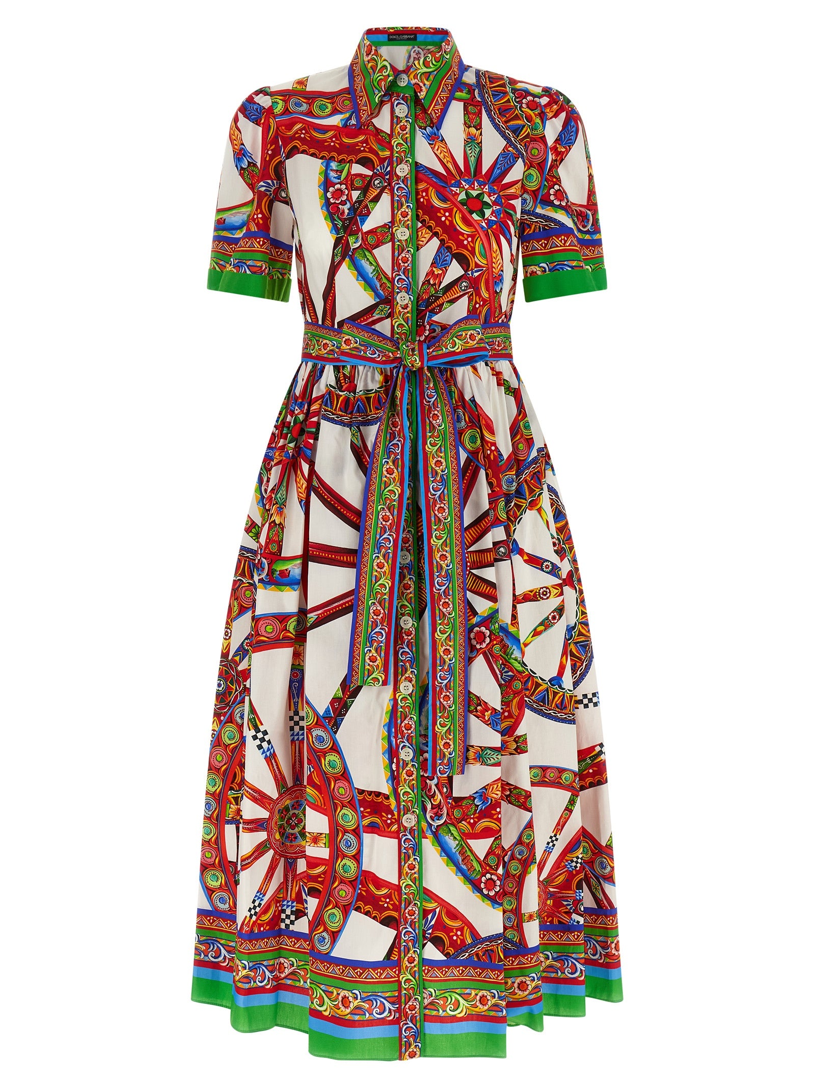 Dolce & Gabbana Multicolor Cotton Midi Dress Dolce & Gabbana