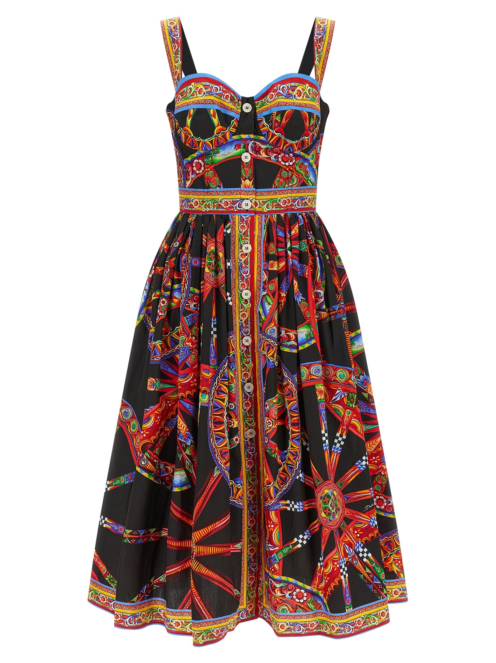 Dolce & Gabbana Multicolor Cotton Midi Dress Dolce & Gabbana
