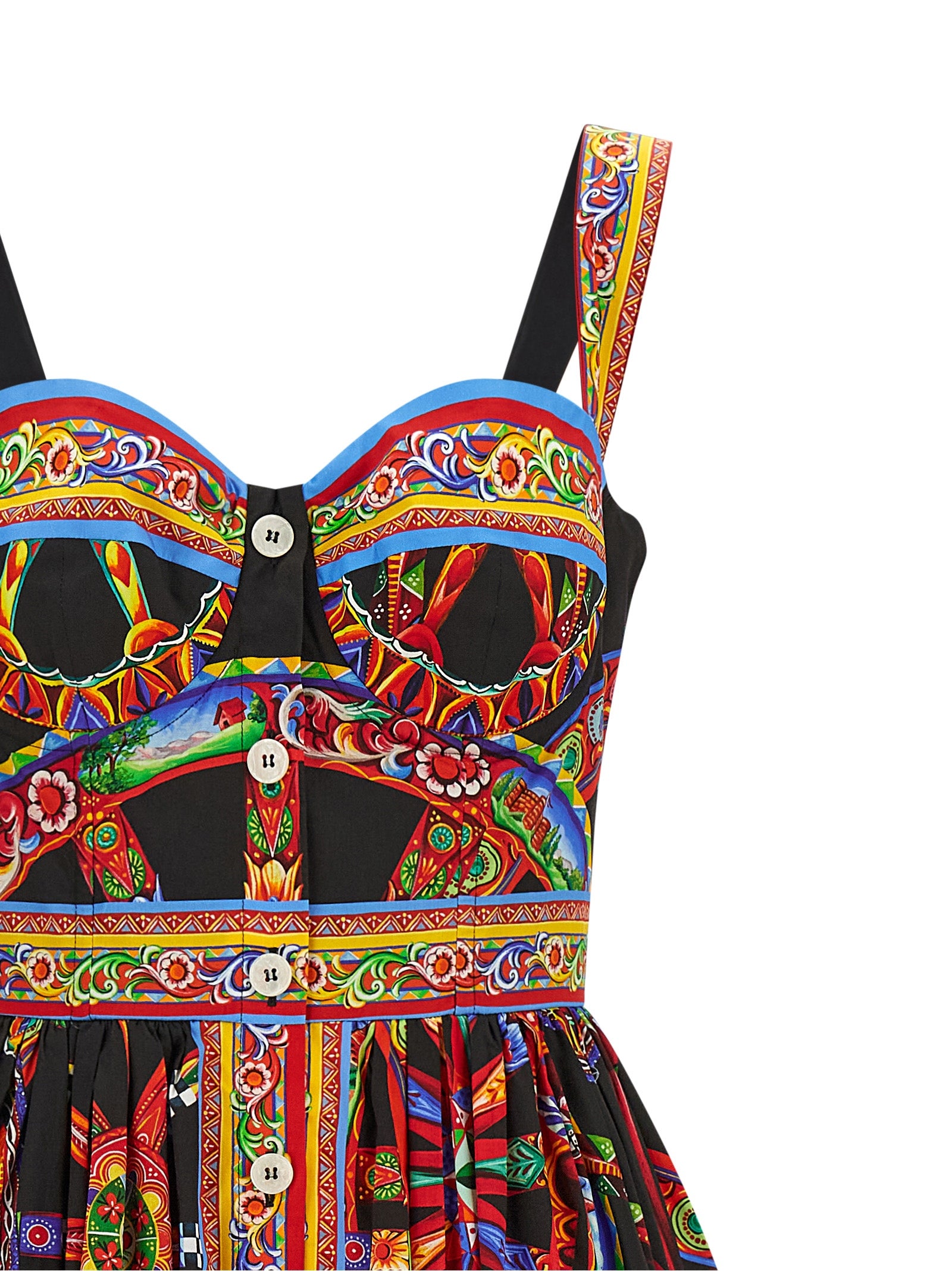 Dolce & Gabbana Multicolor Cotton Midi Dress Dolce & Gabbana