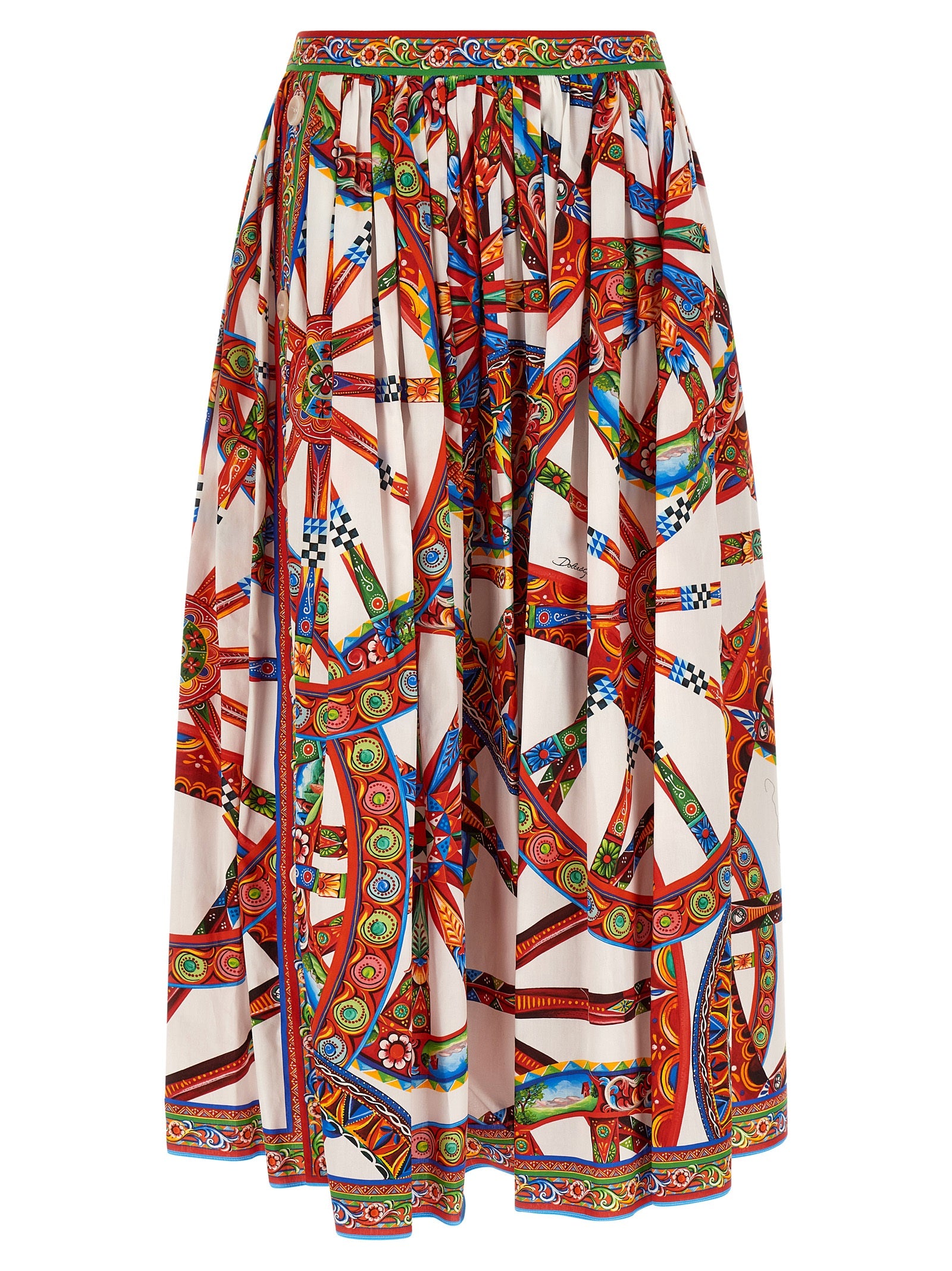 Dolce & Gabbana Multicolor Cotton Midi Skirt Dolce & Gabbana