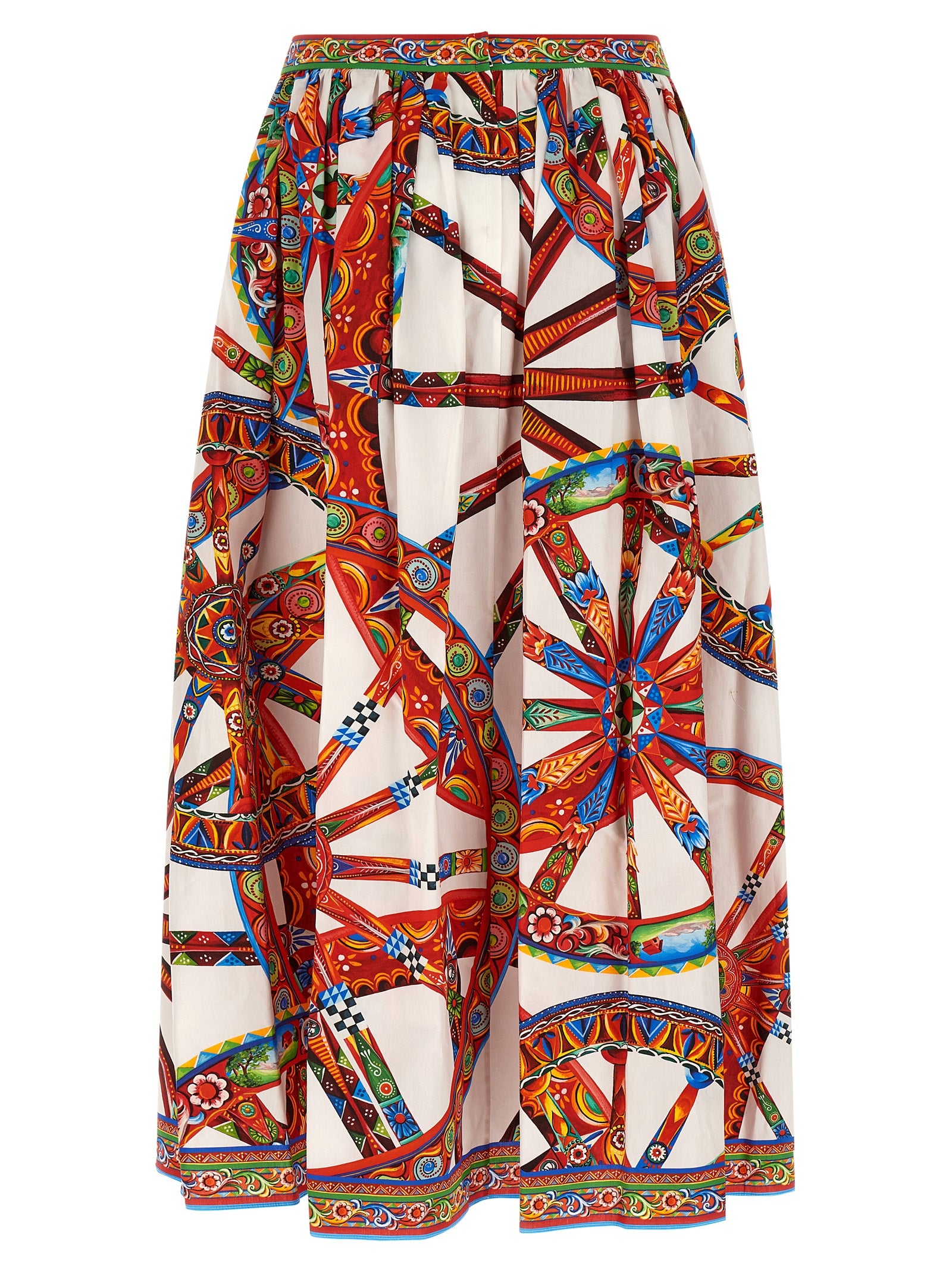 Dolce & Gabbana Multicolor Cotton Midi Skirt Dolce & Gabbana