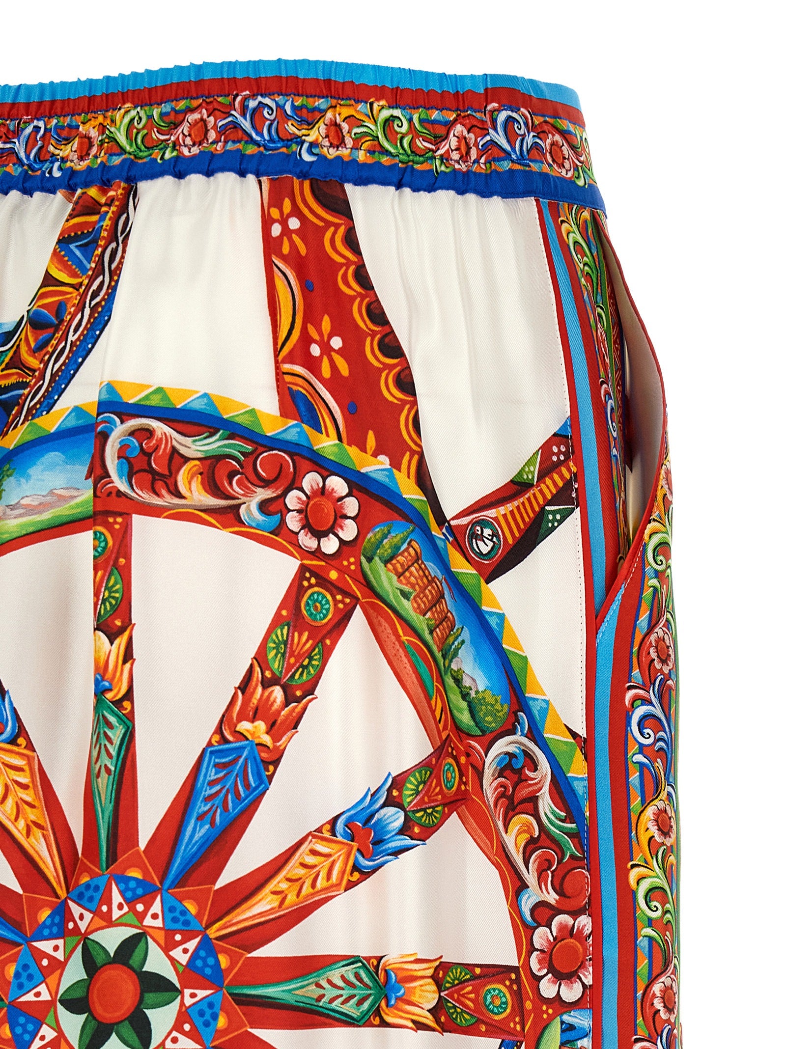 Dolce & Gabbana Multicolor Silk Casual Pants Dolce & Gabbana