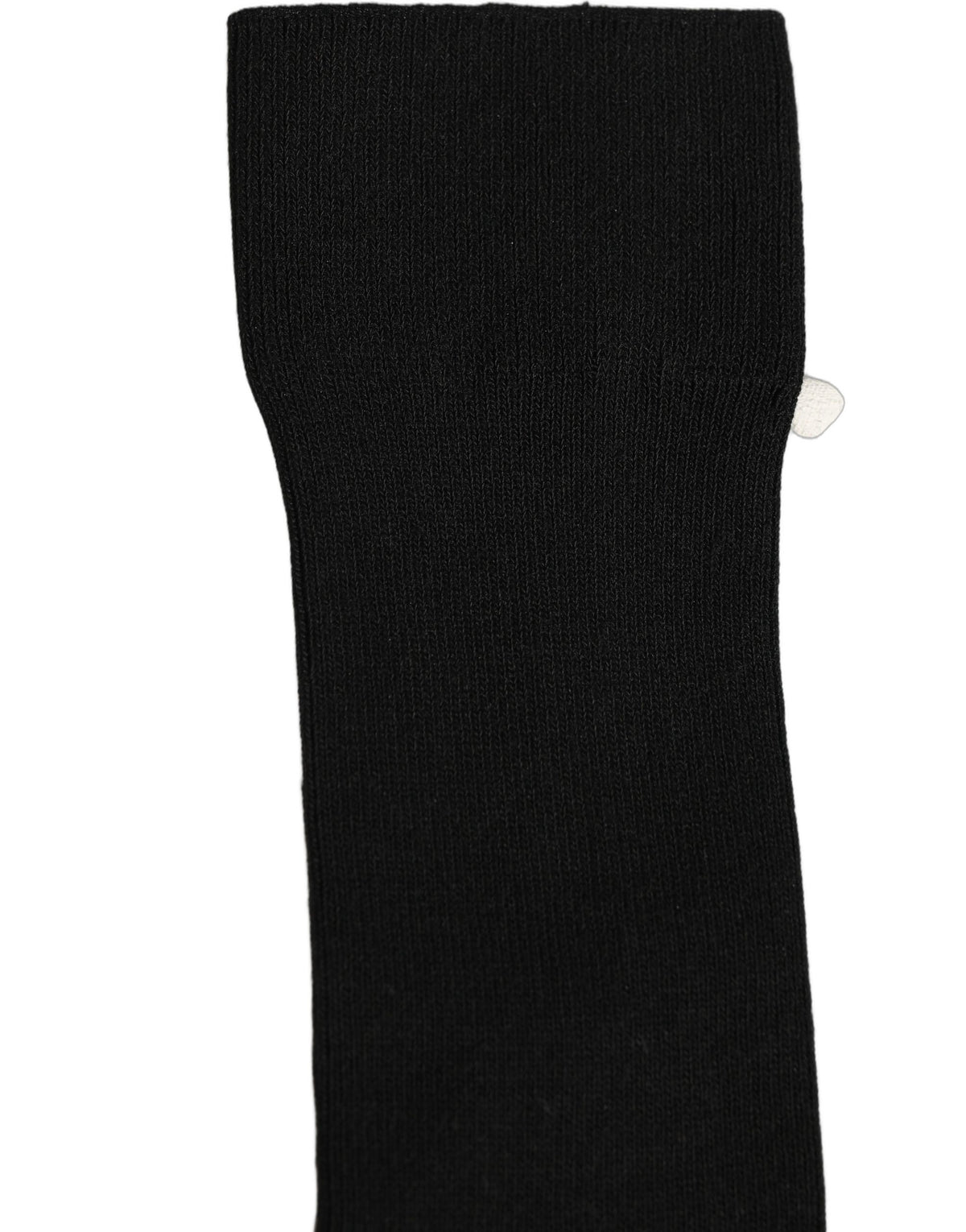 Dolce & Gabbana Black Cotton Ribbed Logo Over The Calf Women Socks Dolce & Gabbana