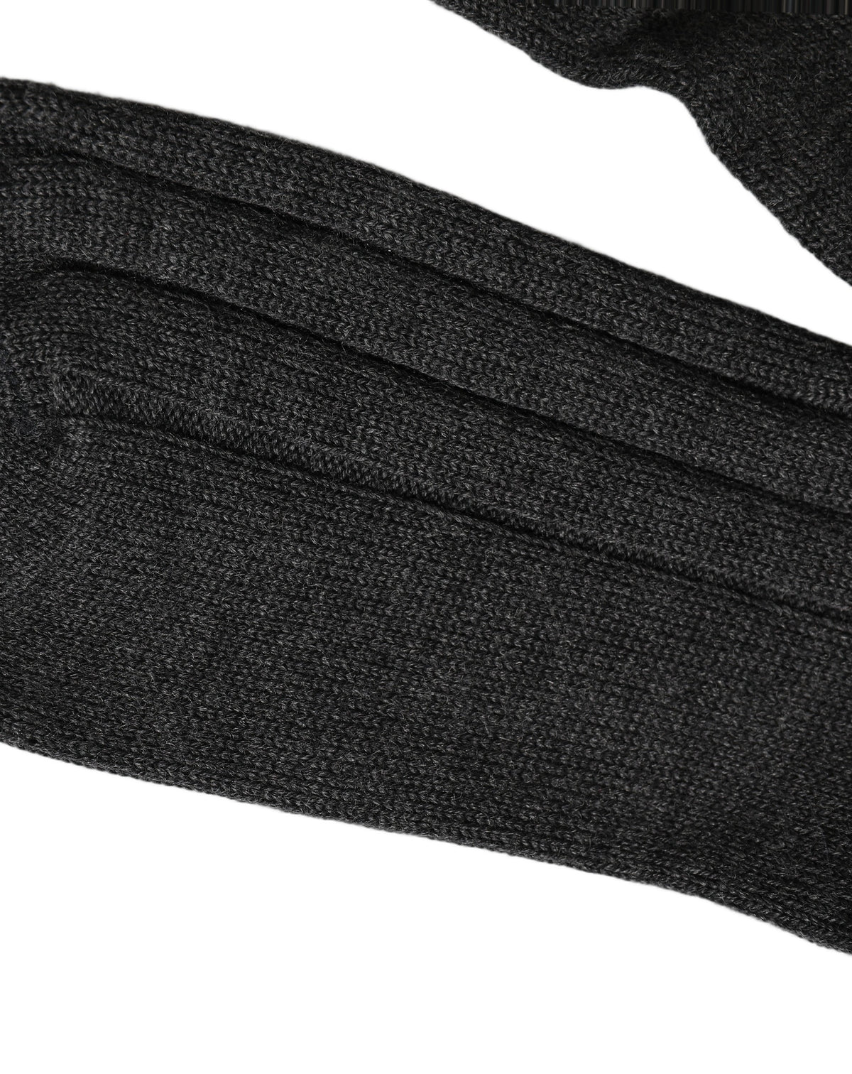 Dolce & Gabbana Dark Gray Wool Logo Calf Long Ribbed Accessory Socks Dolce & Gabbana