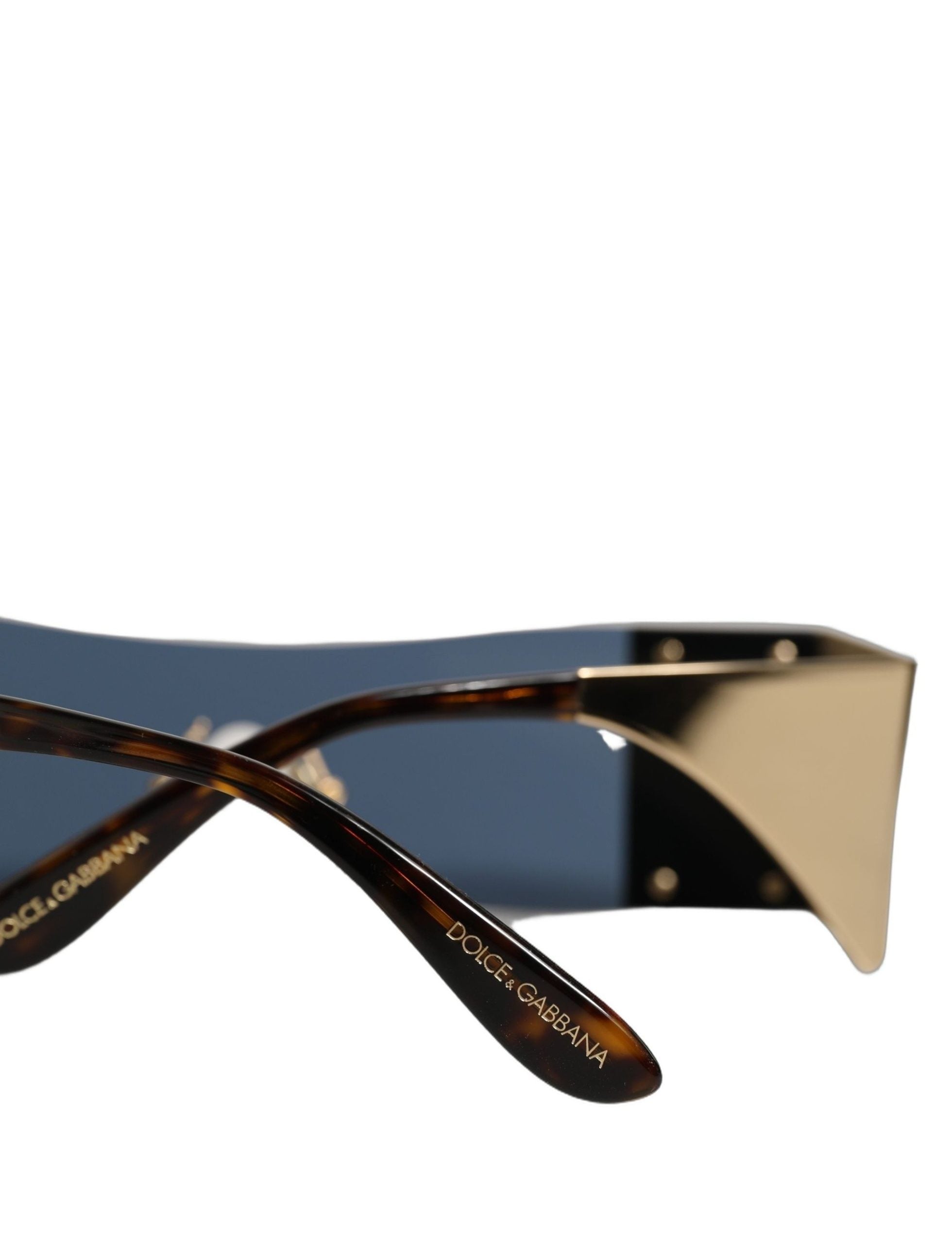 Dolce & Gabbana Gold Metal DG2263 Rectangle Snakeskin Frame Sunglasses Dolce & Gabbana