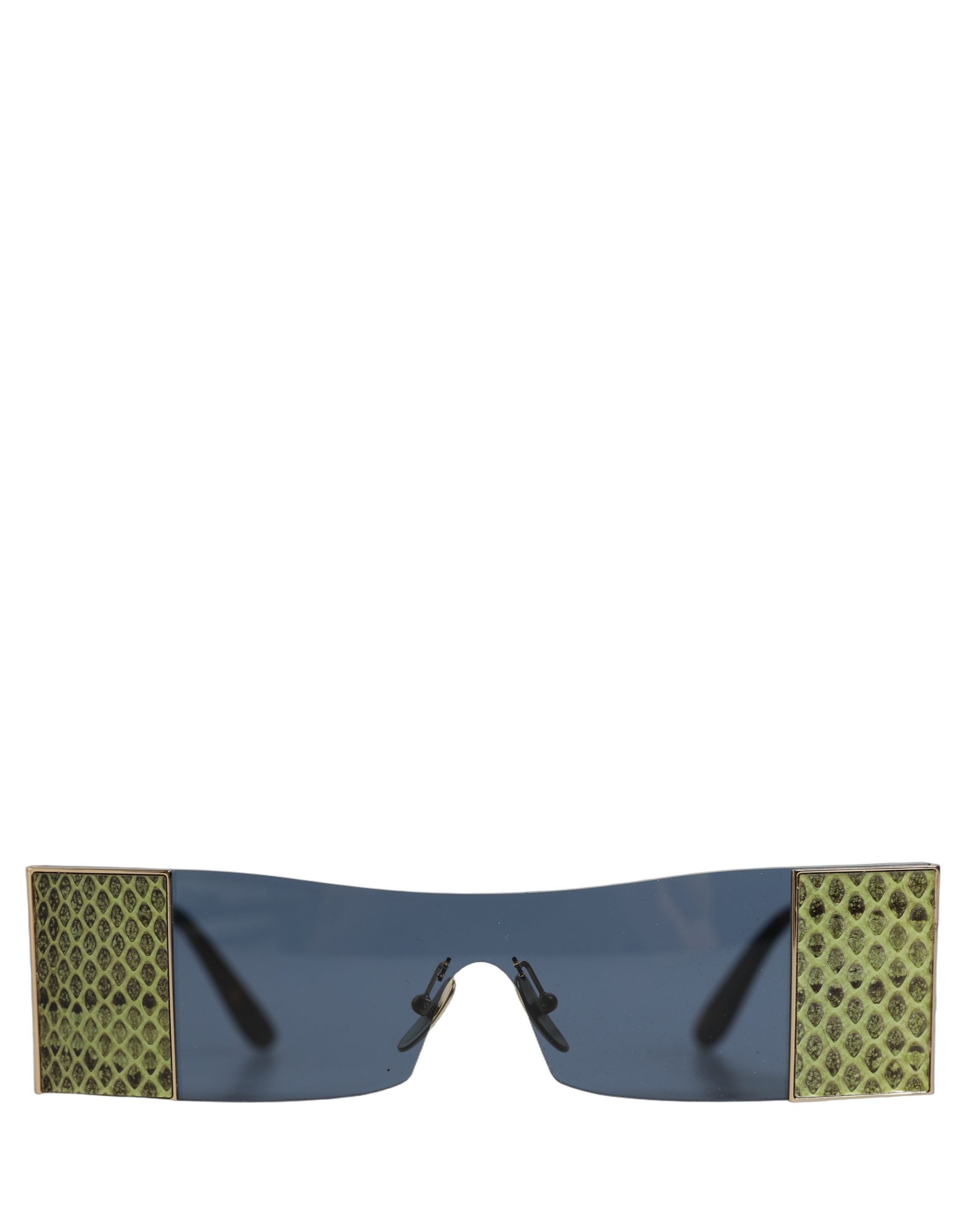 Dolce & Gabbana Gold Metal DG2263 Rectangle Snakeskin Frame Sunglasses Dolce & Gabbana