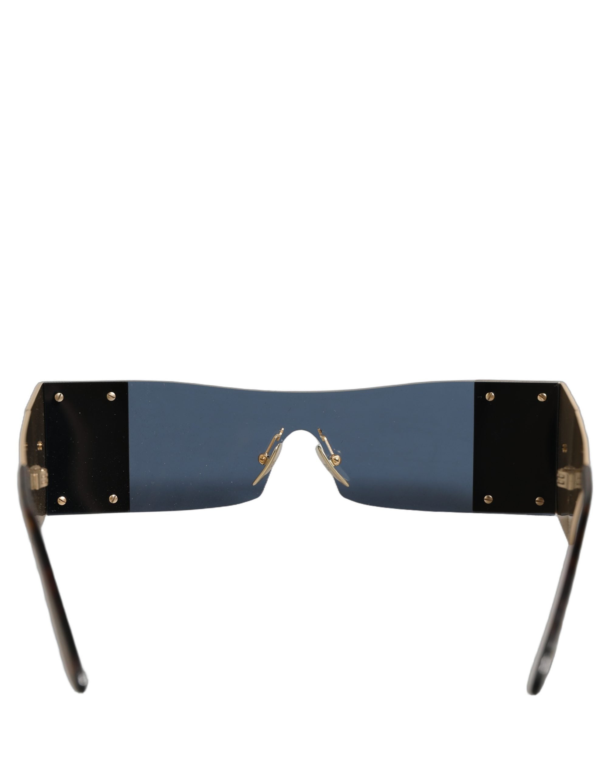 Dolce & Gabbana Gold Metal DG2263 Rectangle Snakeskin Frame Sunglasses Dolce & Gabbana