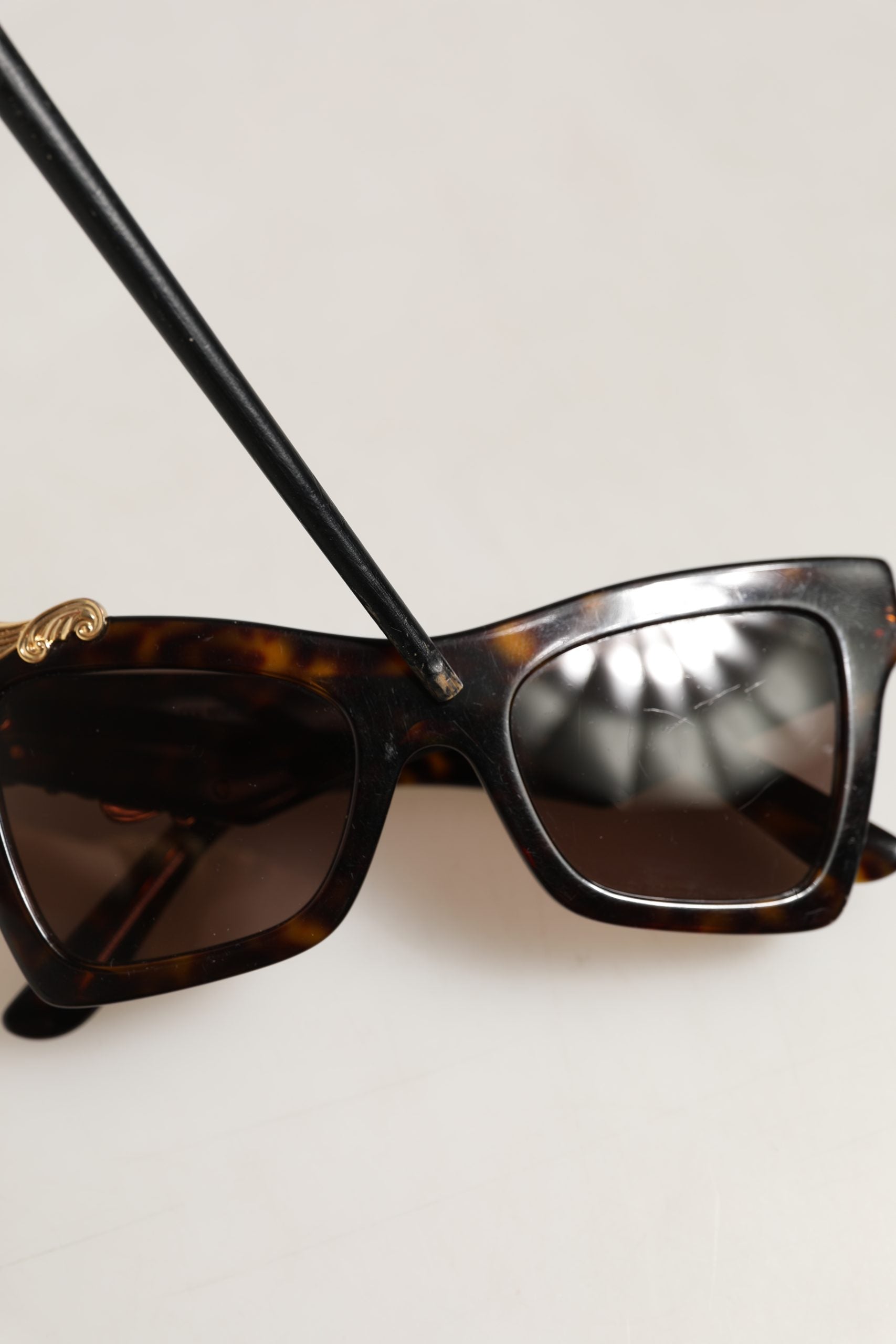 Dolce & Gabbana Brown DG4434 Accent Havana Acetate Frame Sunglasses Dolce & Gabbana