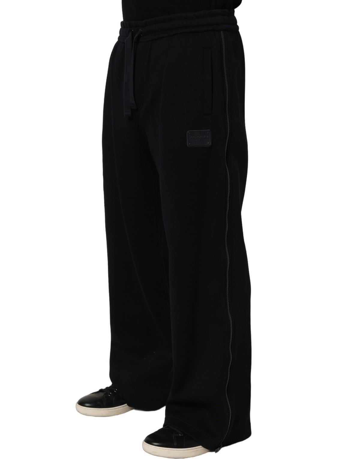 Dolce & Gabbana Dark Blue Relaxed Wide Leg Men Jogger Pants Dolce & Gabbana