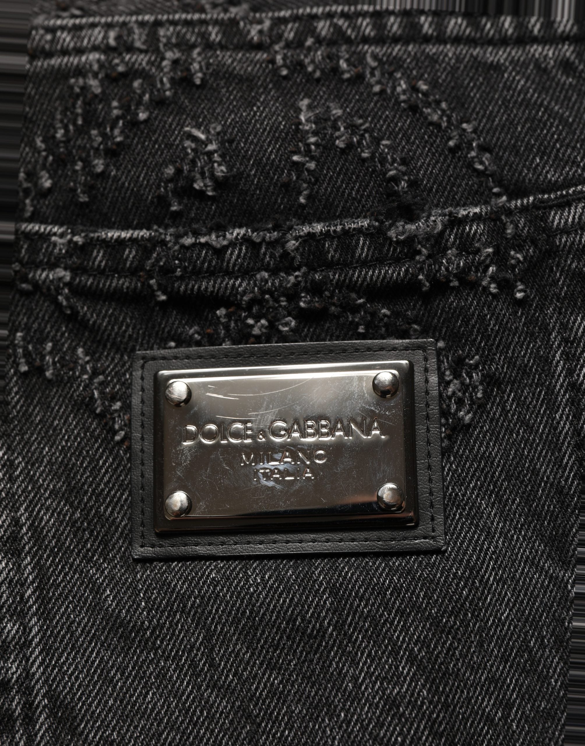 Dolce & Gabbana Dark Gray Cotton WideLeg Oversize Denim Jeans Dolce & Gabbana