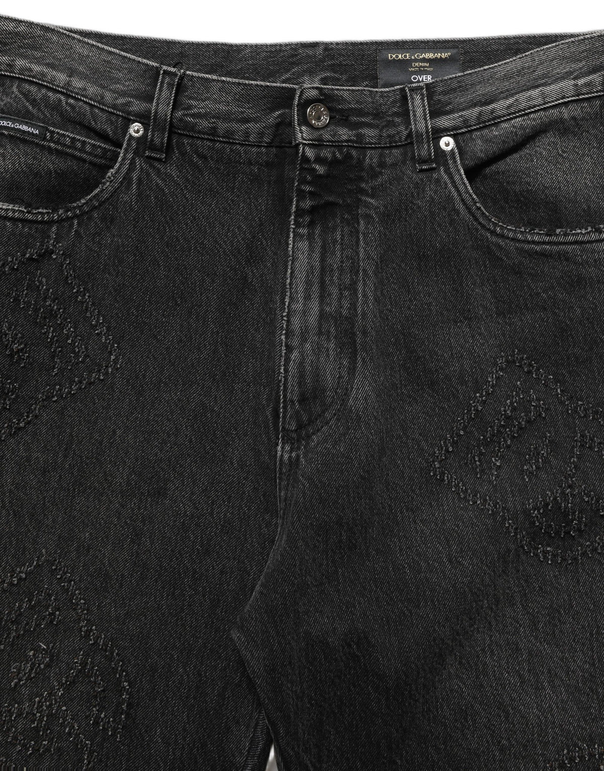 Dolce & Gabbana Dark Gray Cotton WideLeg Oversize Denim Jeans Dolce & Gabbana