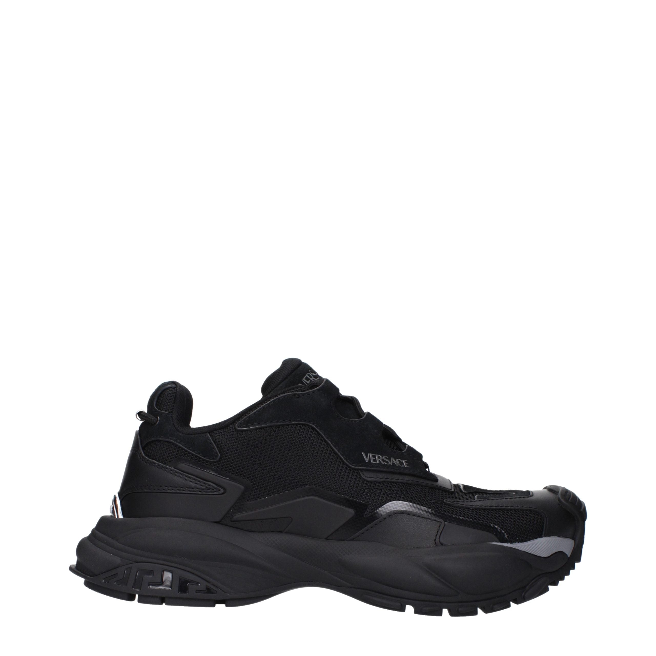 Versace Black Fabric Chunky Sneakers Versace