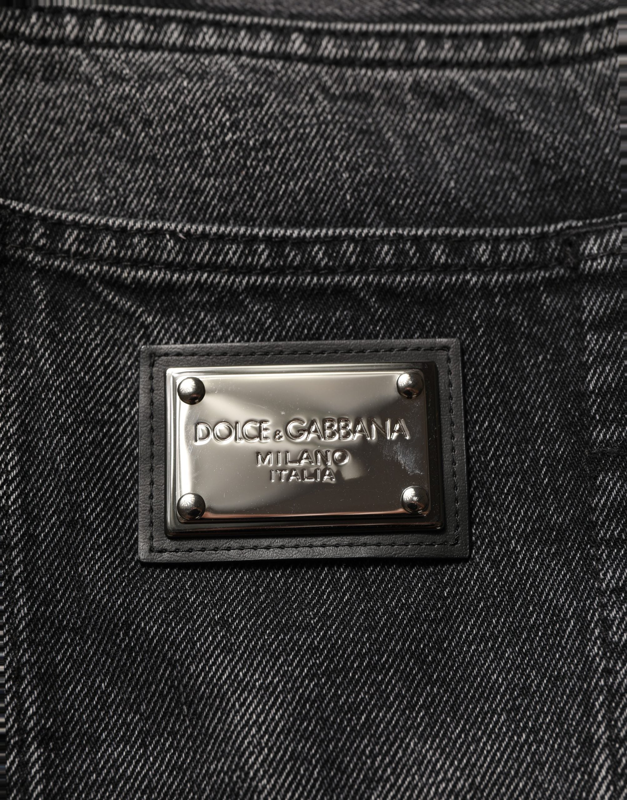 Dolce & Gabbana Dark Gray Cotton Baggy Cargo Men Denim Jeans Dolce & Gabbana