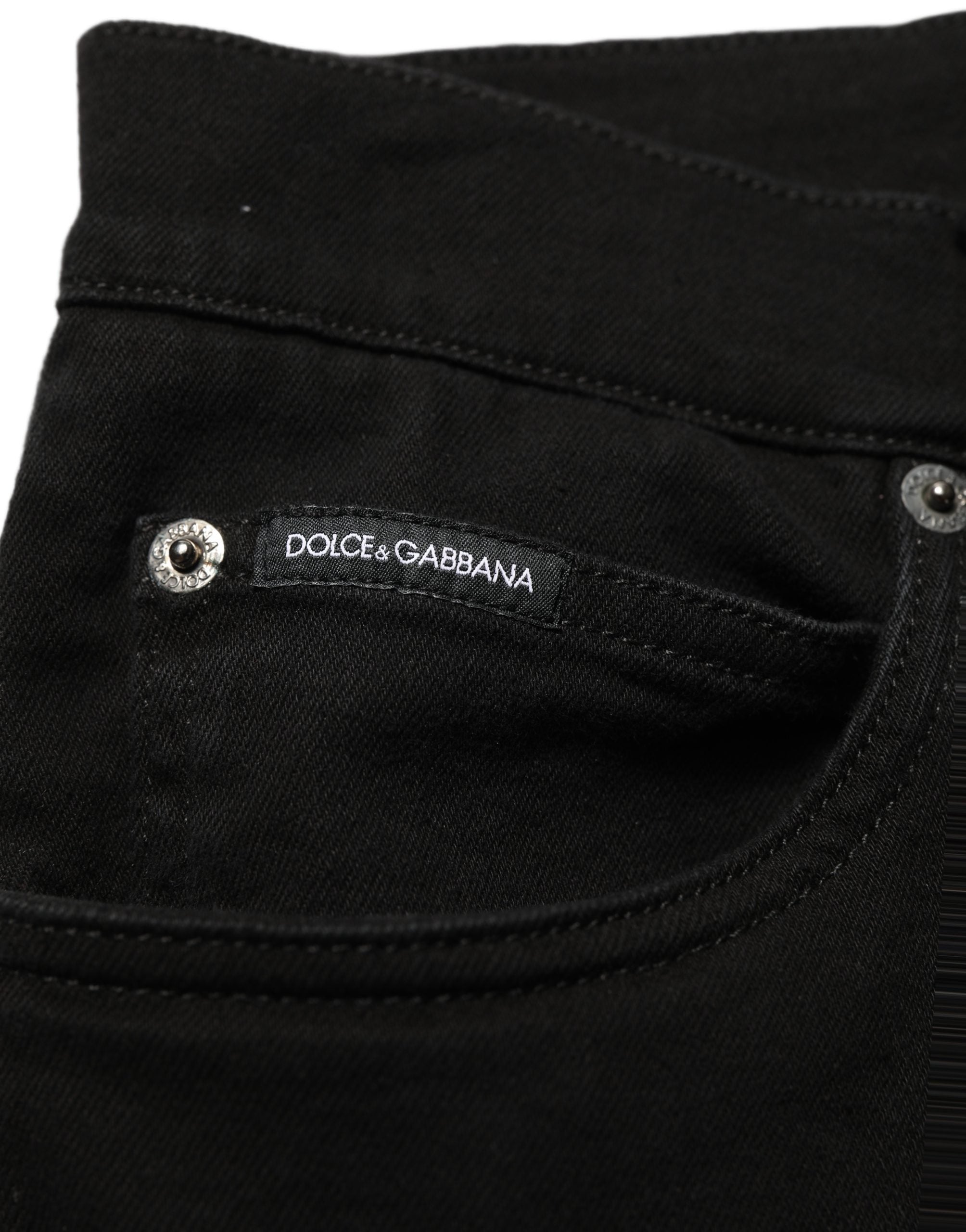 Dolce & Gabbana Black CottonStretch Regular Skinny Denim Jeans Dolce & Gabbana