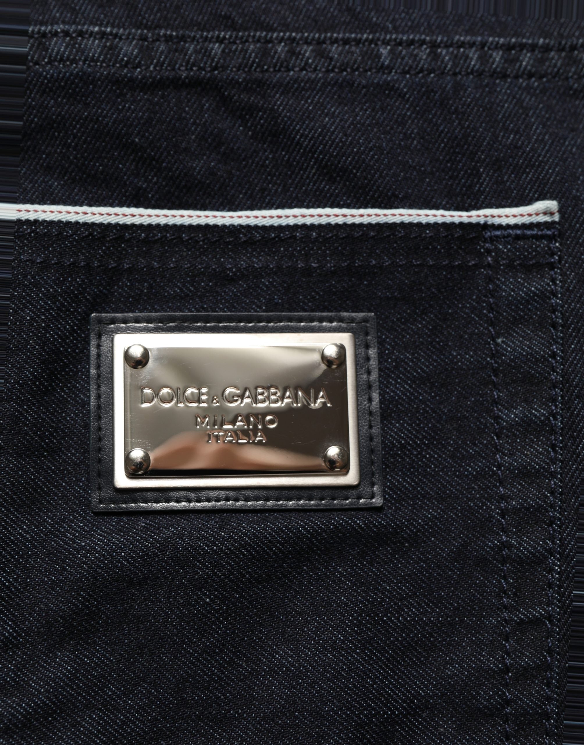 Dolce & Gabbana Black Cotton Stretch Straight Men Denim Jeans Dolce & Gabbana