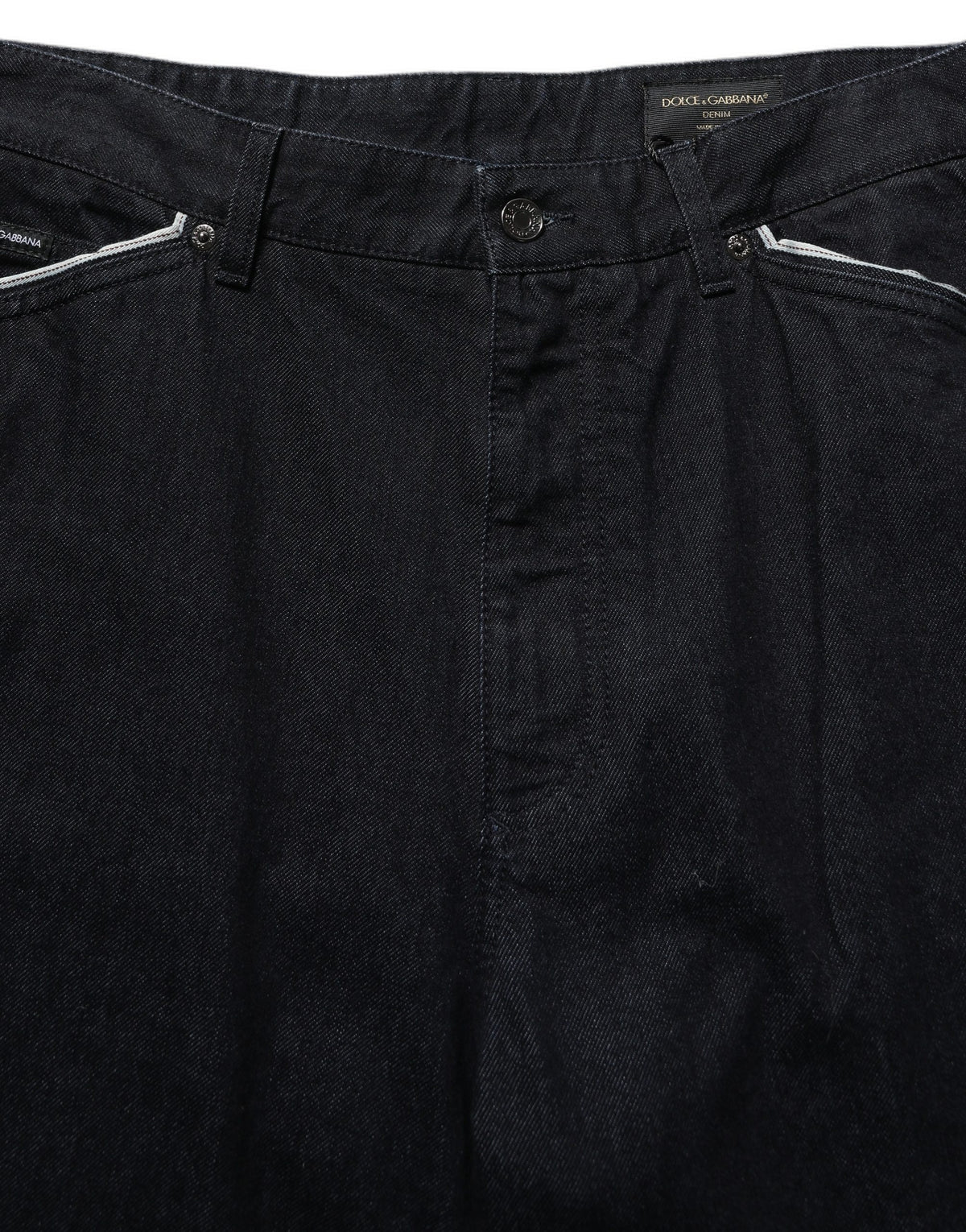 Dolce & Gabbana Black Cotton Stretch Straight Men Denim Jeans Dolce & Gabbana