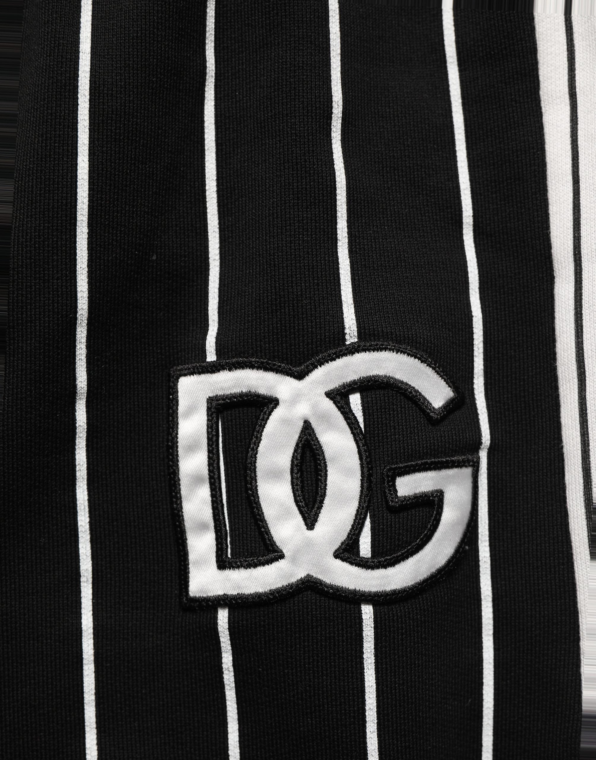 Dolce & Gabbana Black Striped DG Patch Men Sweatpants Pants Dolce & Gabbana