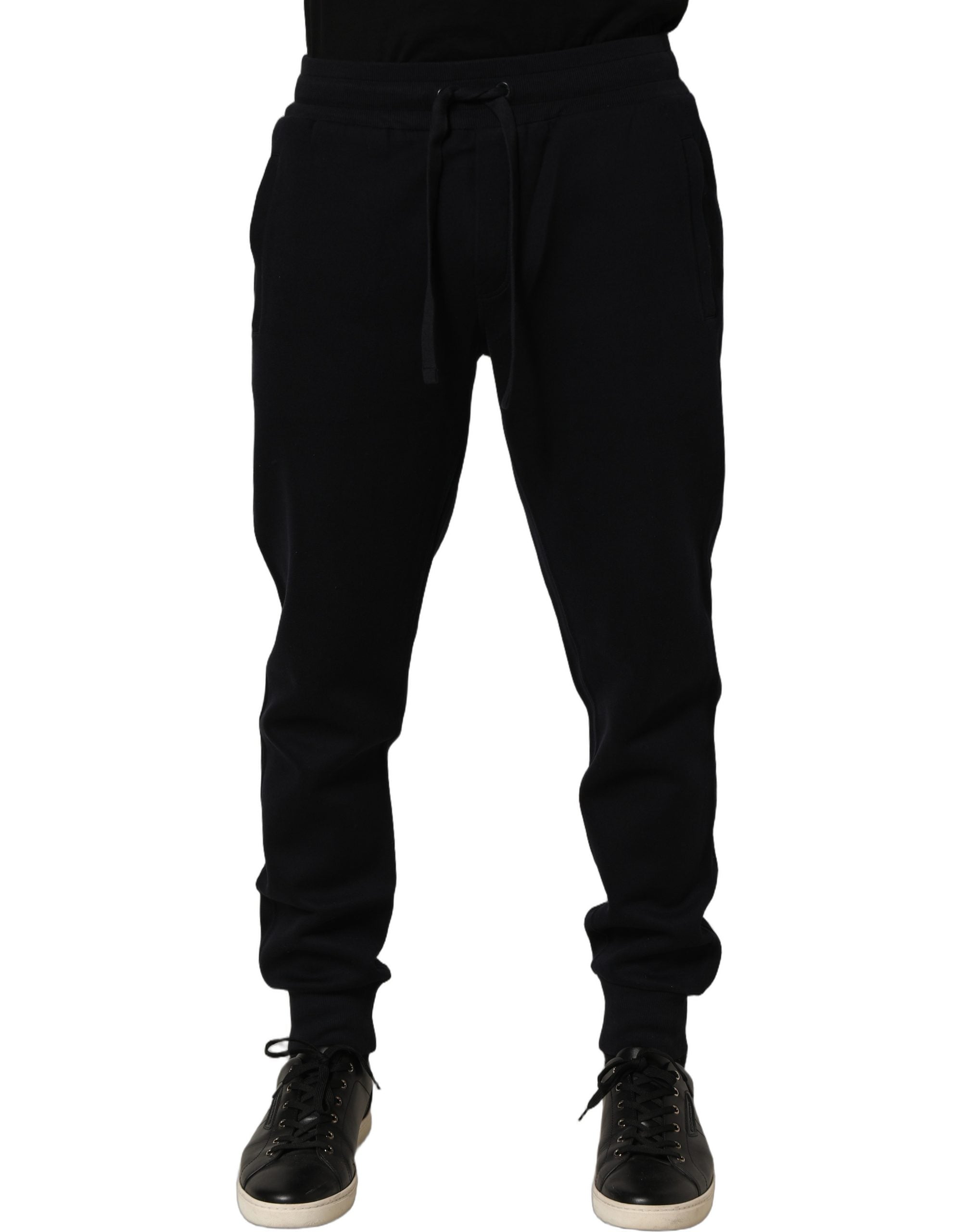 Dolce & Gabbana Blue Cotton Drawstring Jogger Trouser Pants Dolce & Gabbana
