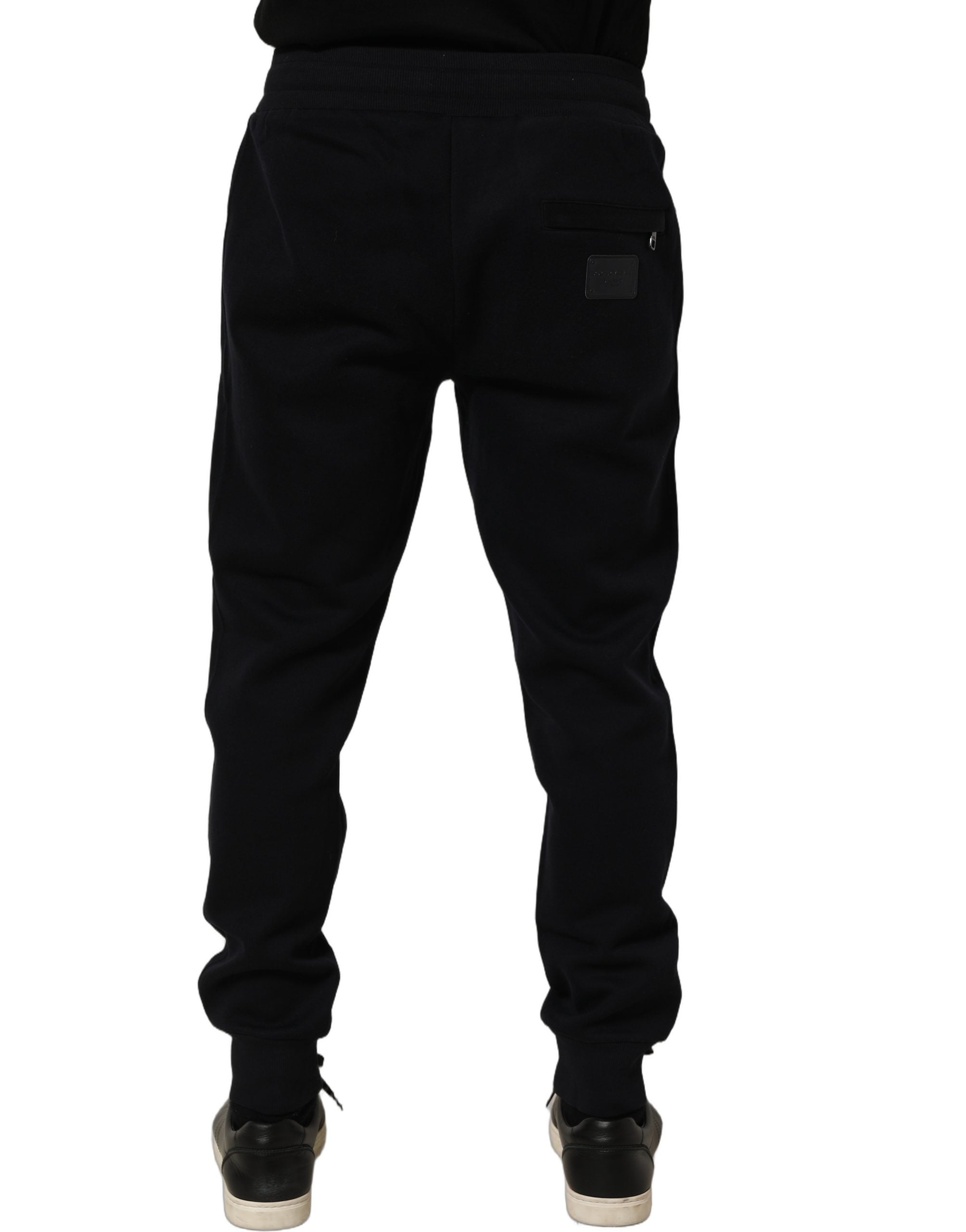 Dolce & Gabbana Blue Cotton Drawstring Jogger Trouser Pants Dolce & Gabbana