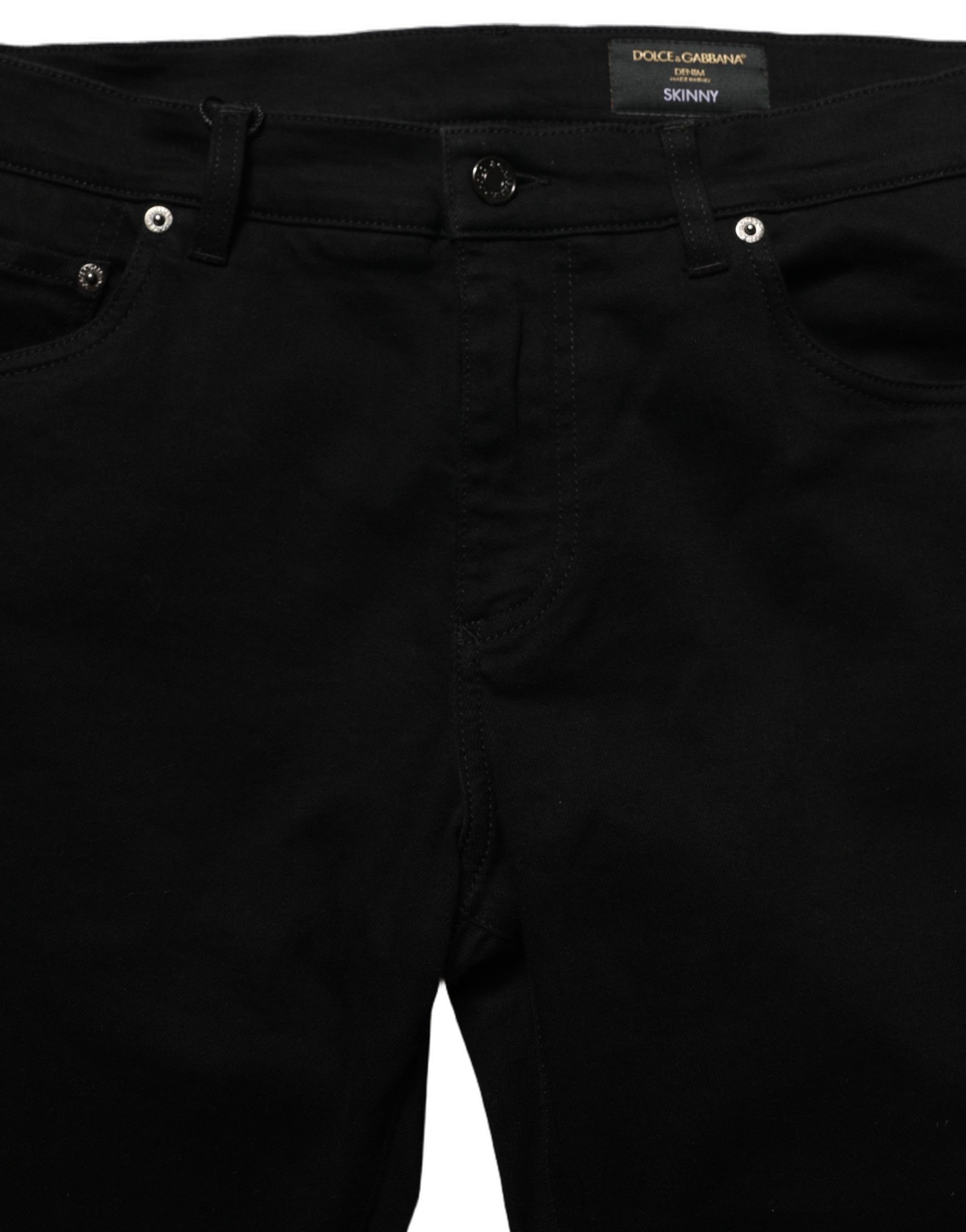 Dolce & Gabbana Black Cotton Stretch Skinny Denim Trouser Jeans Dolce & Gabbana
