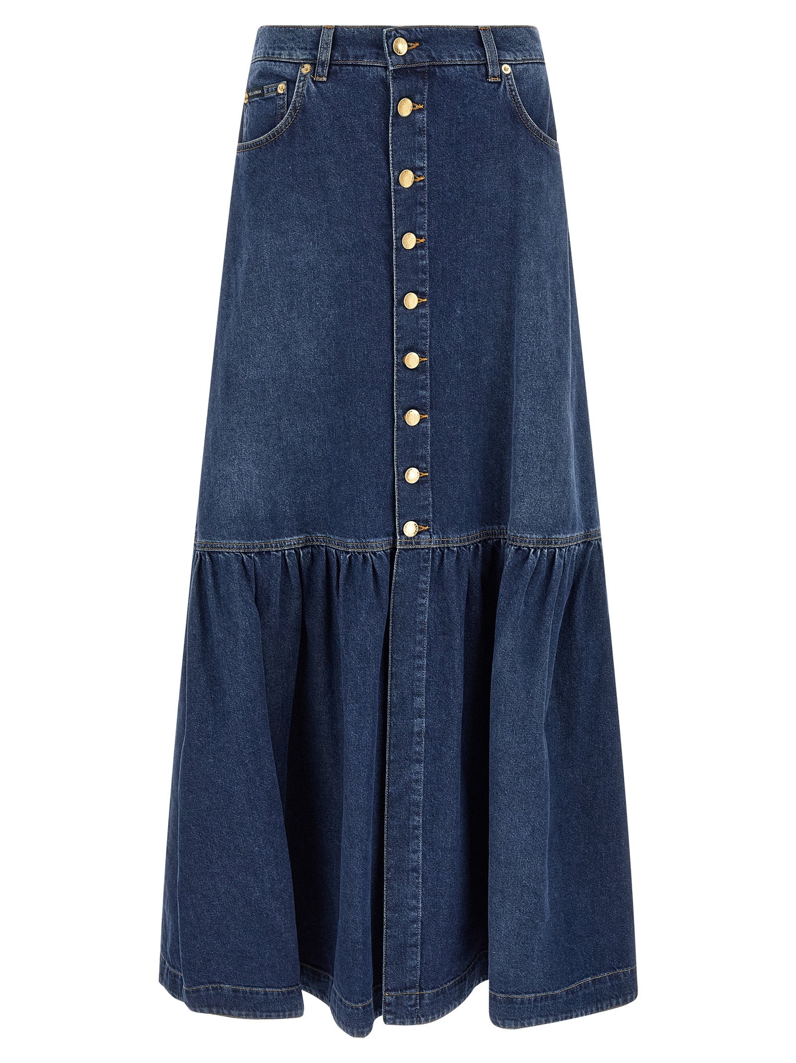 Dolce & Gabbana Blue Cotton Mini Skirt Dolce & Gabbana