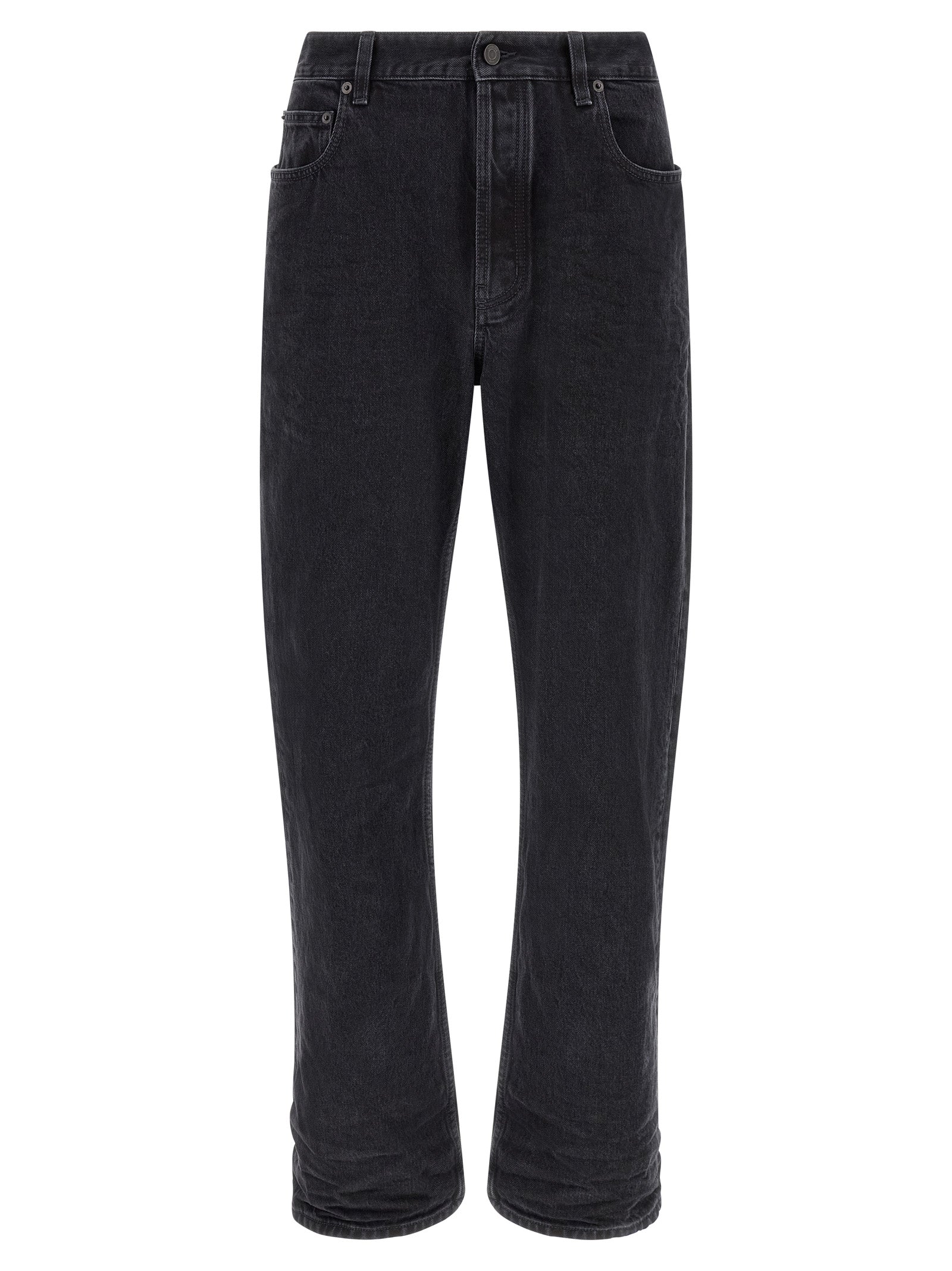 Saint Laurent Black Cotton Relaxed Fit Jeans Saint Laurent