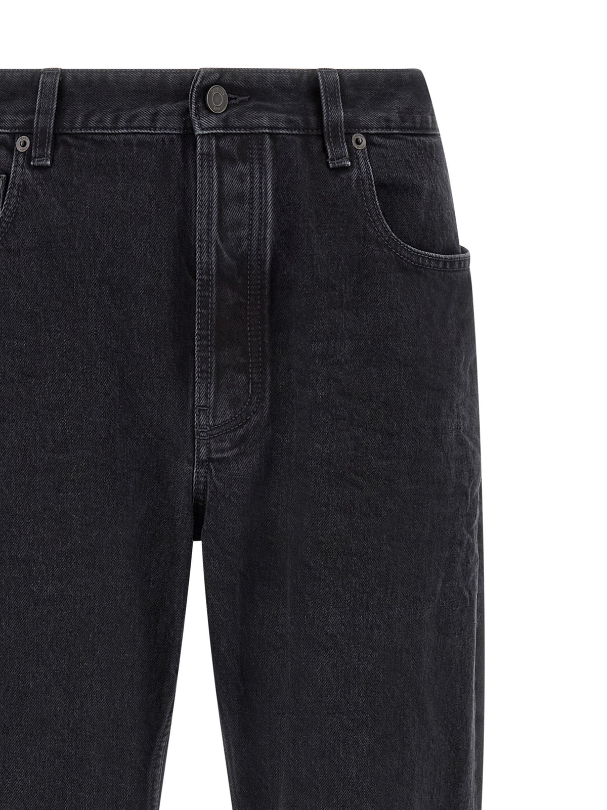 Saint Laurent Black Cotton Relaxed Fit Jeans Saint Laurent