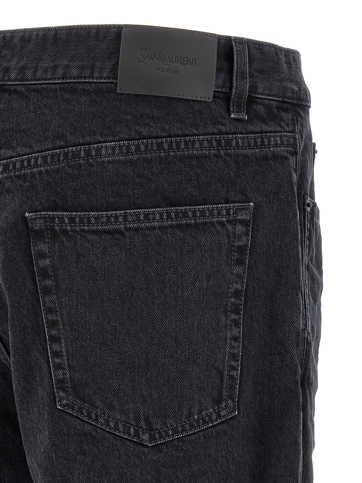 Saint Laurent Black Cotton Relaxed Fit Jeans Saint Laurent
