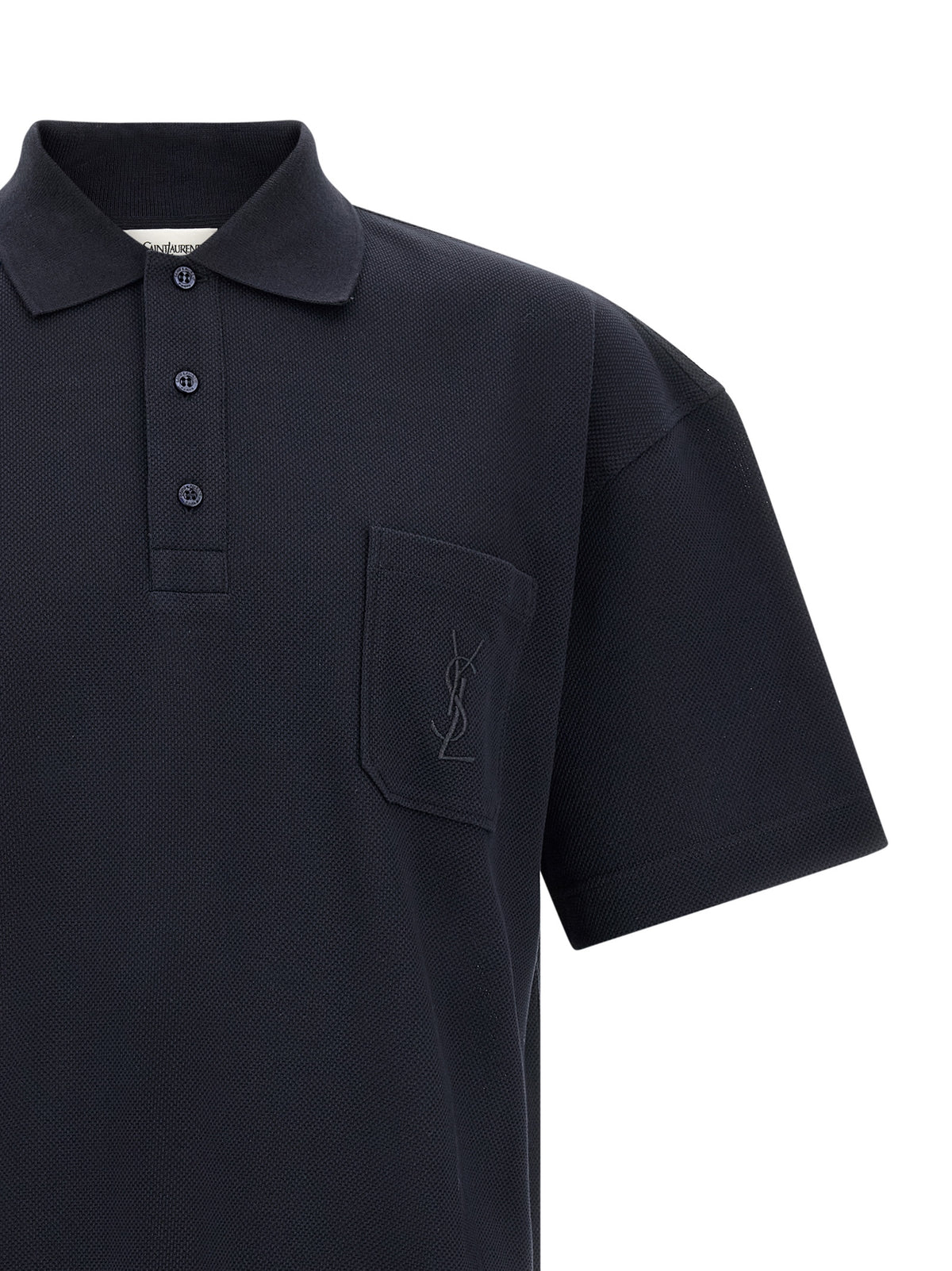 Saint Laurent Blue Cotton Polo Shirt Saint Laurent