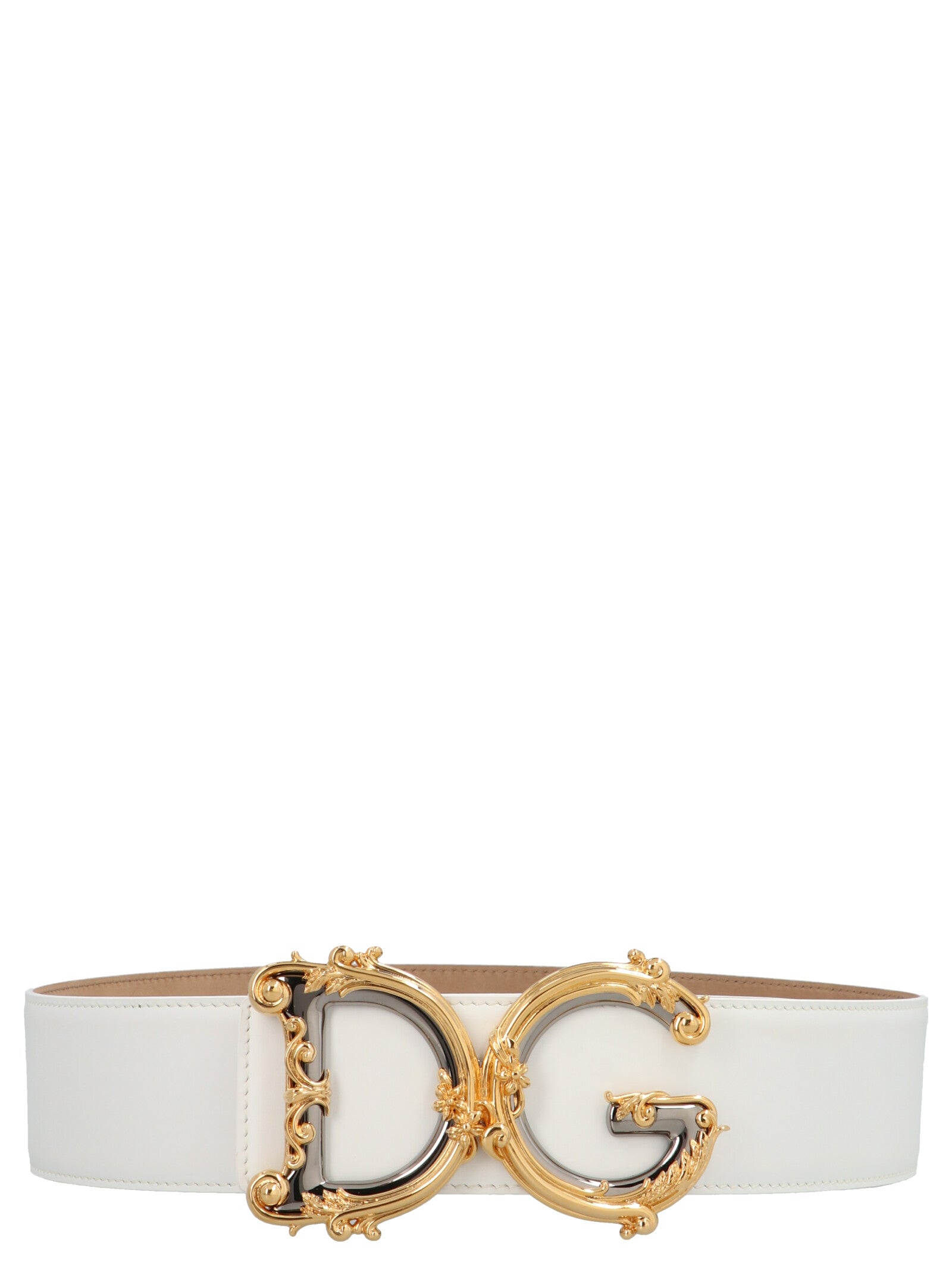 Dolce & Gabbana White Calfskin High-Waist Belt Dolce & Gabbana