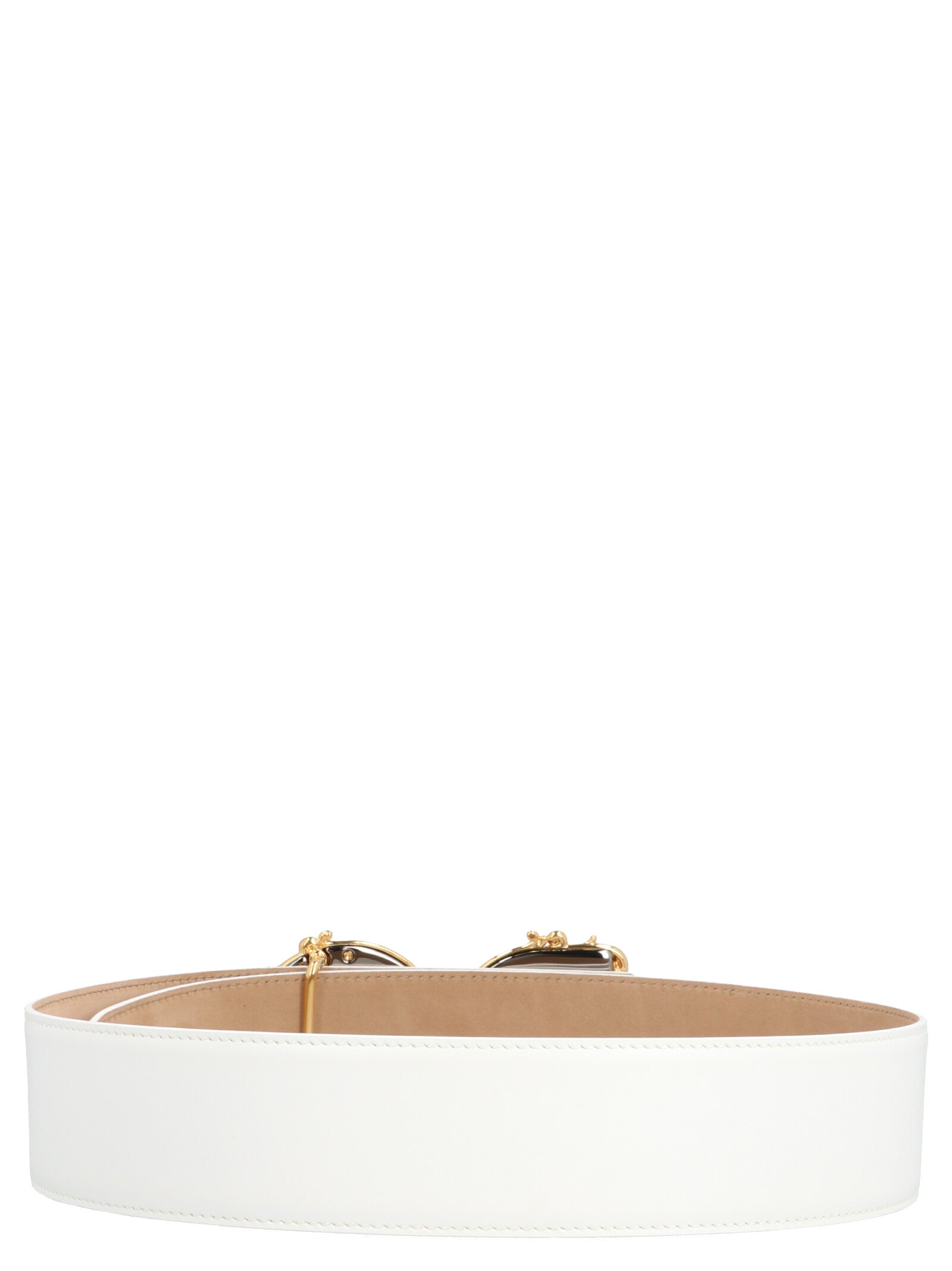 Dolce & Gabbana White Calfskin High-Waist Belt Dolce & Gabbana