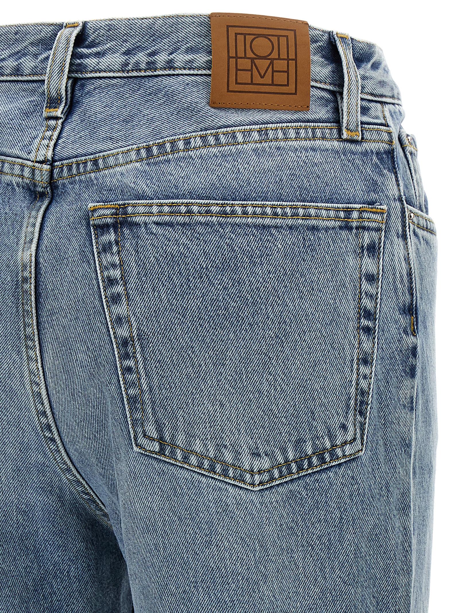 TOTEME Blue Cotton Straight-Leg Jeans TOTEME