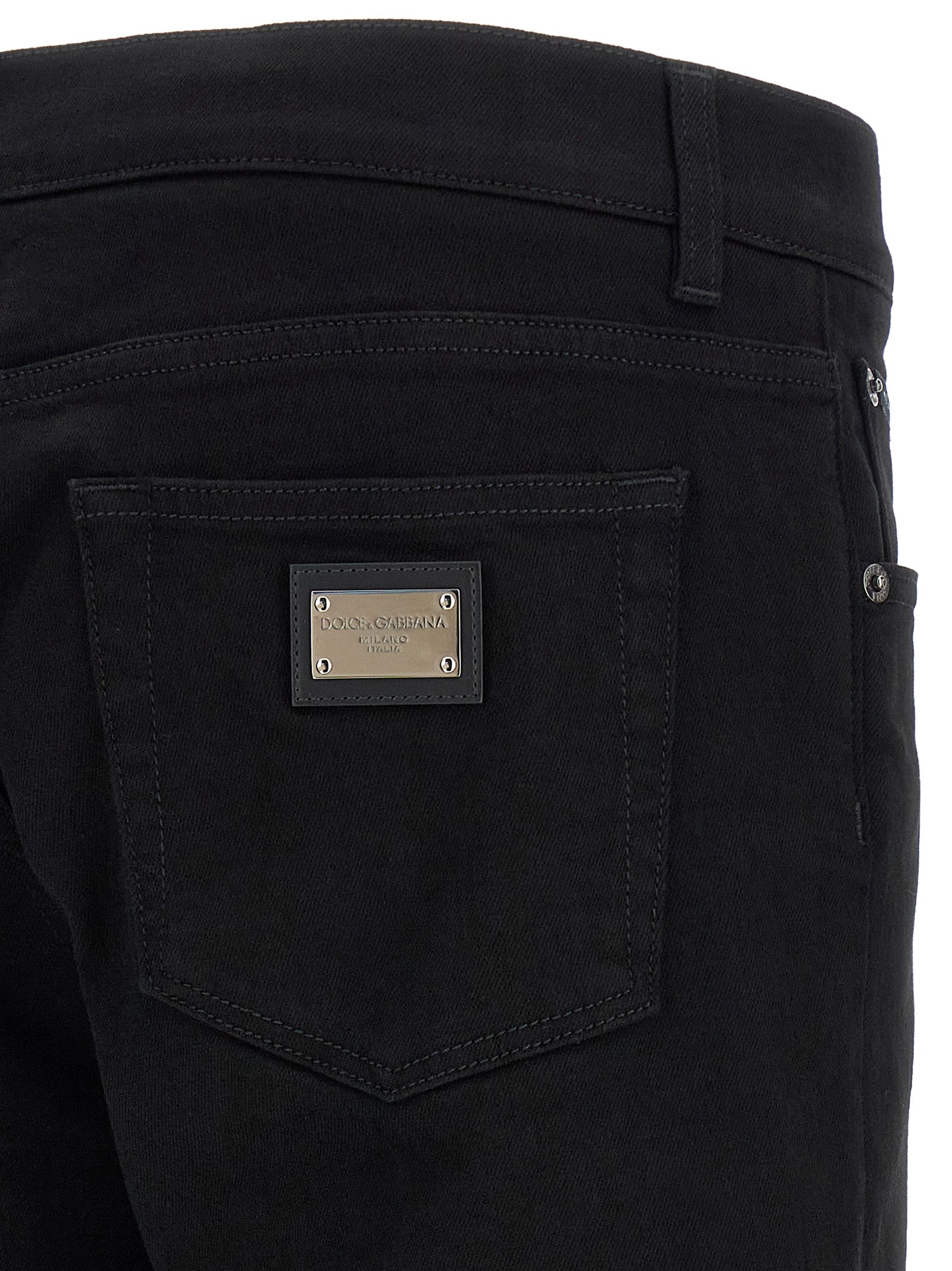 Dolce & Gabbana Black Cotton Slim Fit Jeans Dolce & Gabbana