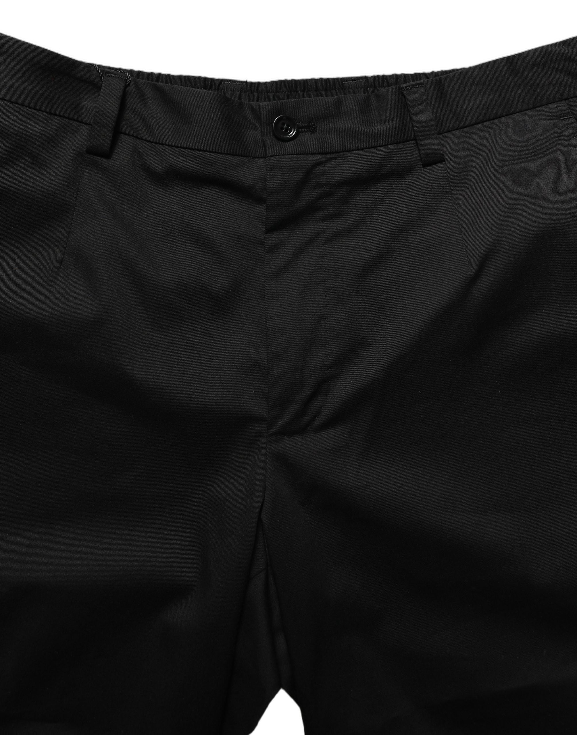 Dolce & Gabbana Black Cotton Mid Waist Men Bermuda Shorts Dolce & Gabbana