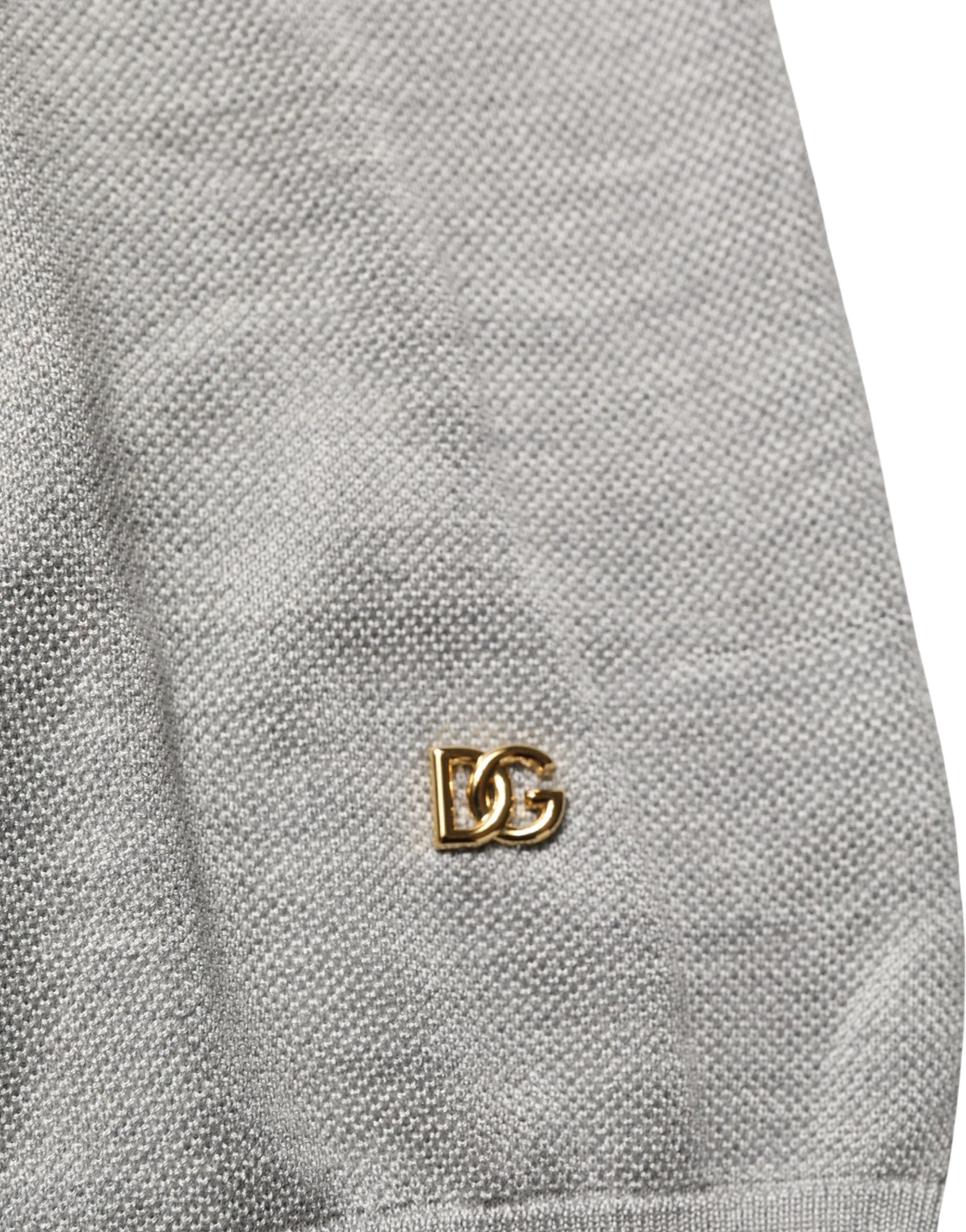 Dolce & Gabbana Gray Silk Crew Neck Short Sleeves T-shirt Dolce & Gabbana