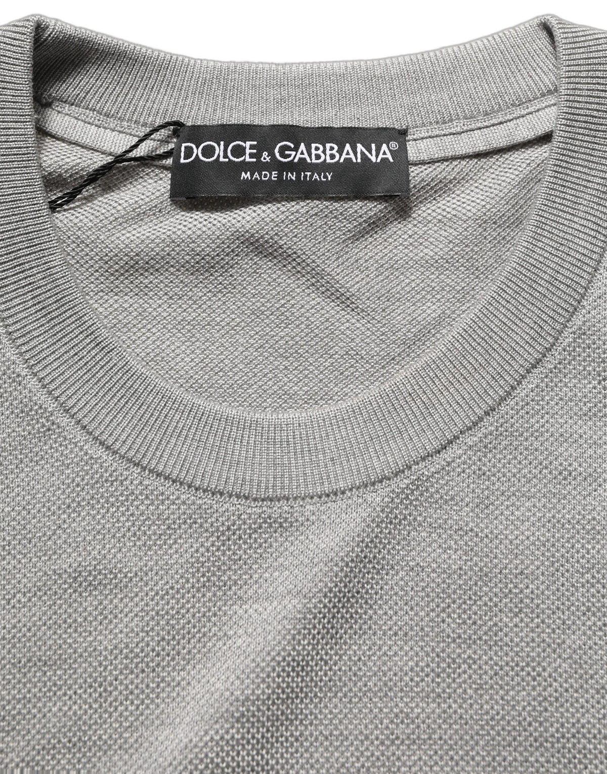 Dolce & Gabbana Gray Silk Crew Neck Short Sleeves T-shirt Dolce & Gabbana