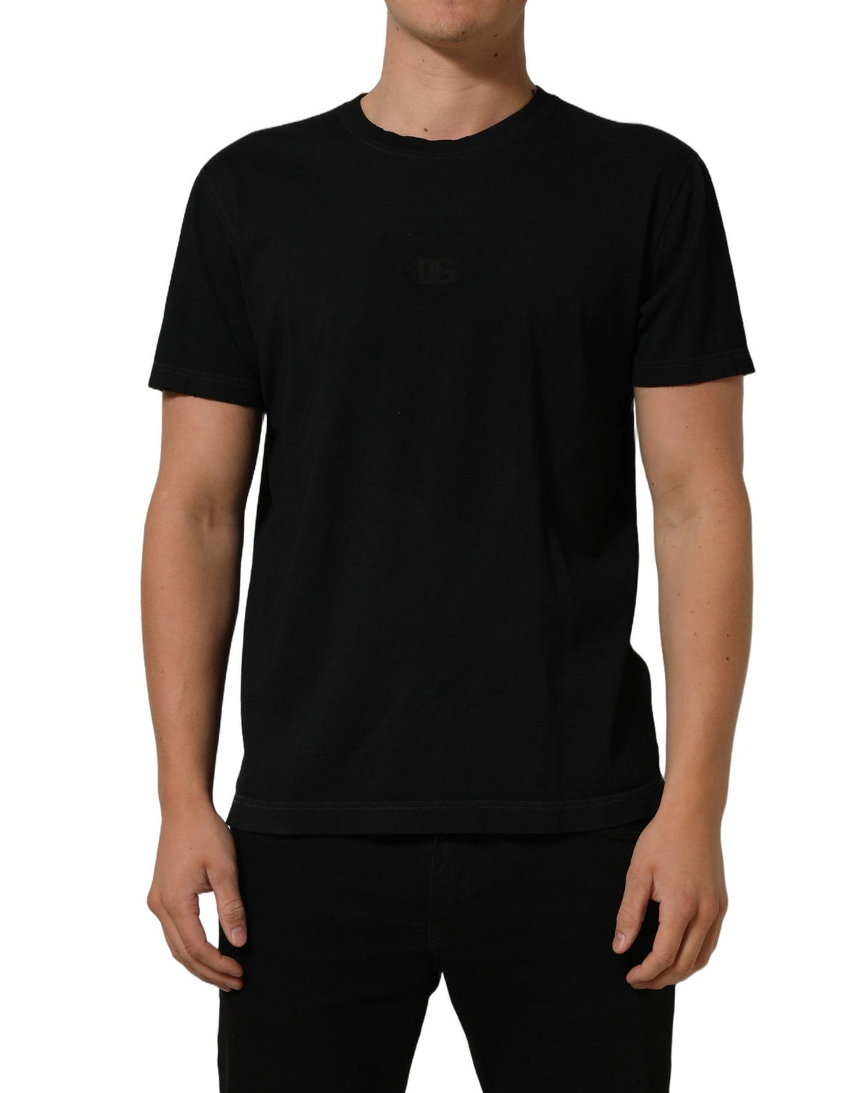 Dolce & Gabbana Black Cotton Short Sleeve Crew Neck T-shirt Dolce & Gabbana