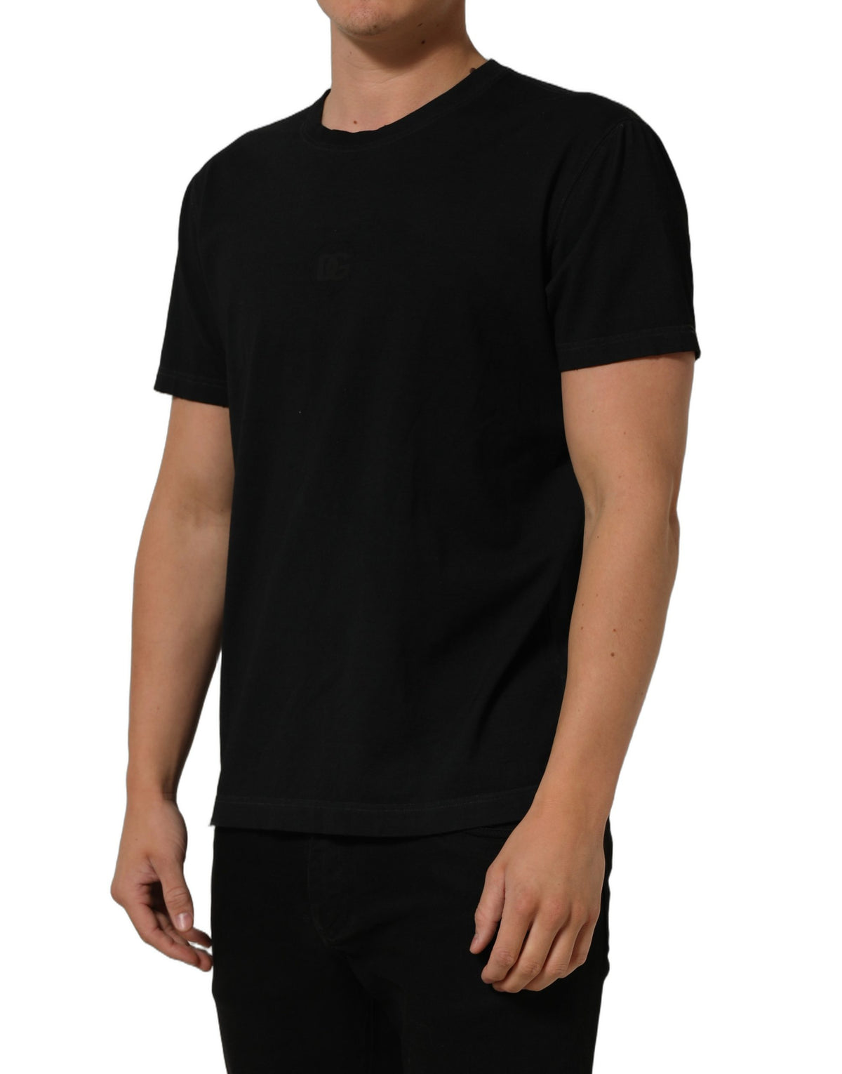 Dolce & Gabbana Black Cotton Short Sleeve Crew Neck T-shirt Dolce & Gabbana
