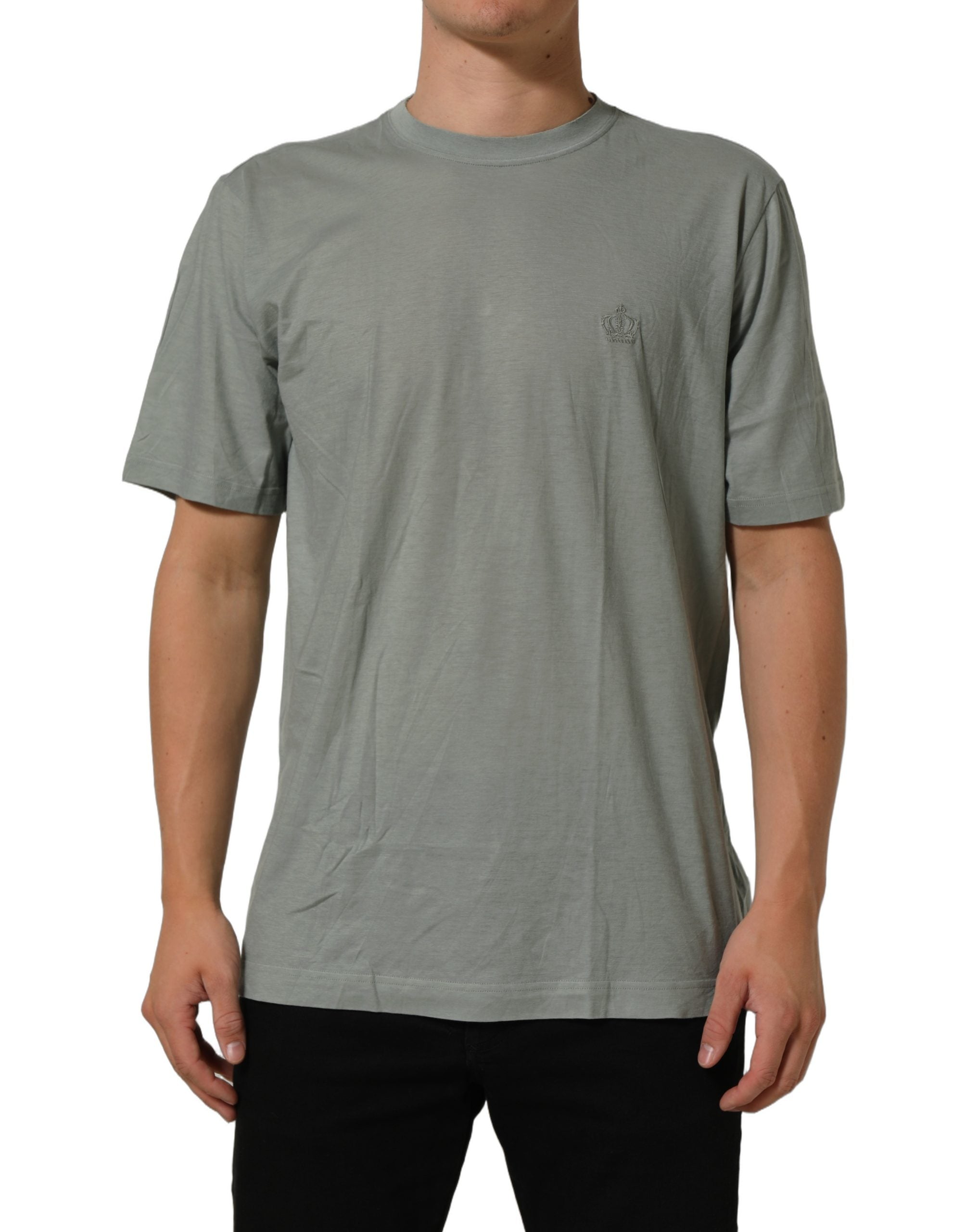 Dolce & Gabbana Green Cotton Short Sleeve Crew Neck T-shirt Dolce & Gabbana