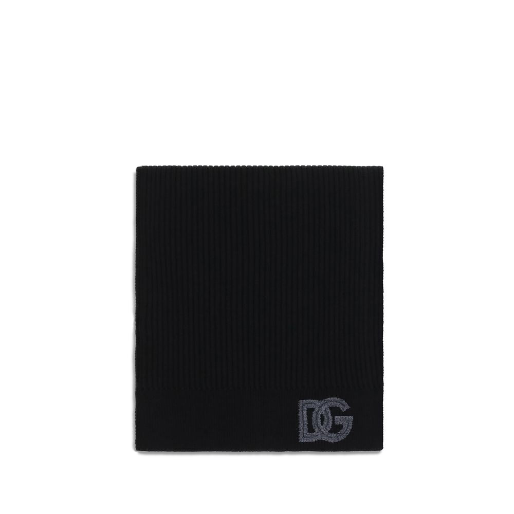 Dolce & Gabbana Black Wool Oves Aries Scarf Dolce & Gabbana
