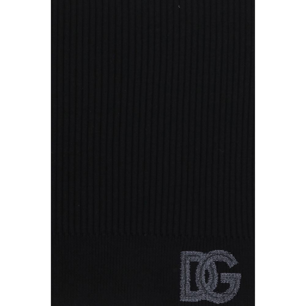 Dolce & Gabbana Black Wool Oves Aries Scarf Dolce & Gabbana