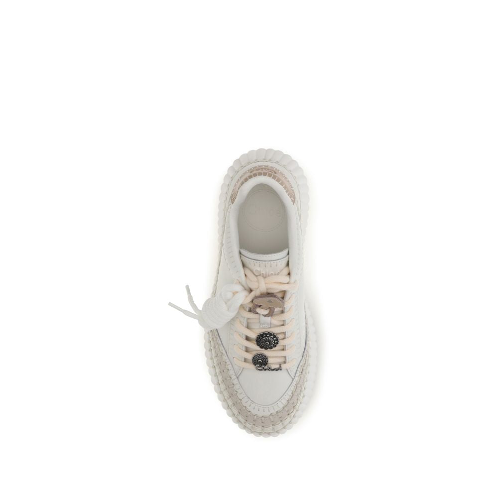 Chloé White Calf Leather Bos Taurus Platform Sneakers Chloé